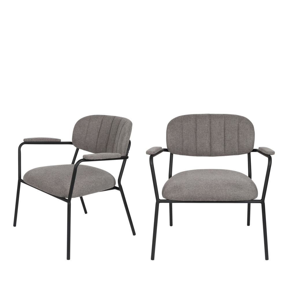 2 fauteuils pieds noirs gris (photo) 2 fauteuils pieds noirs gris