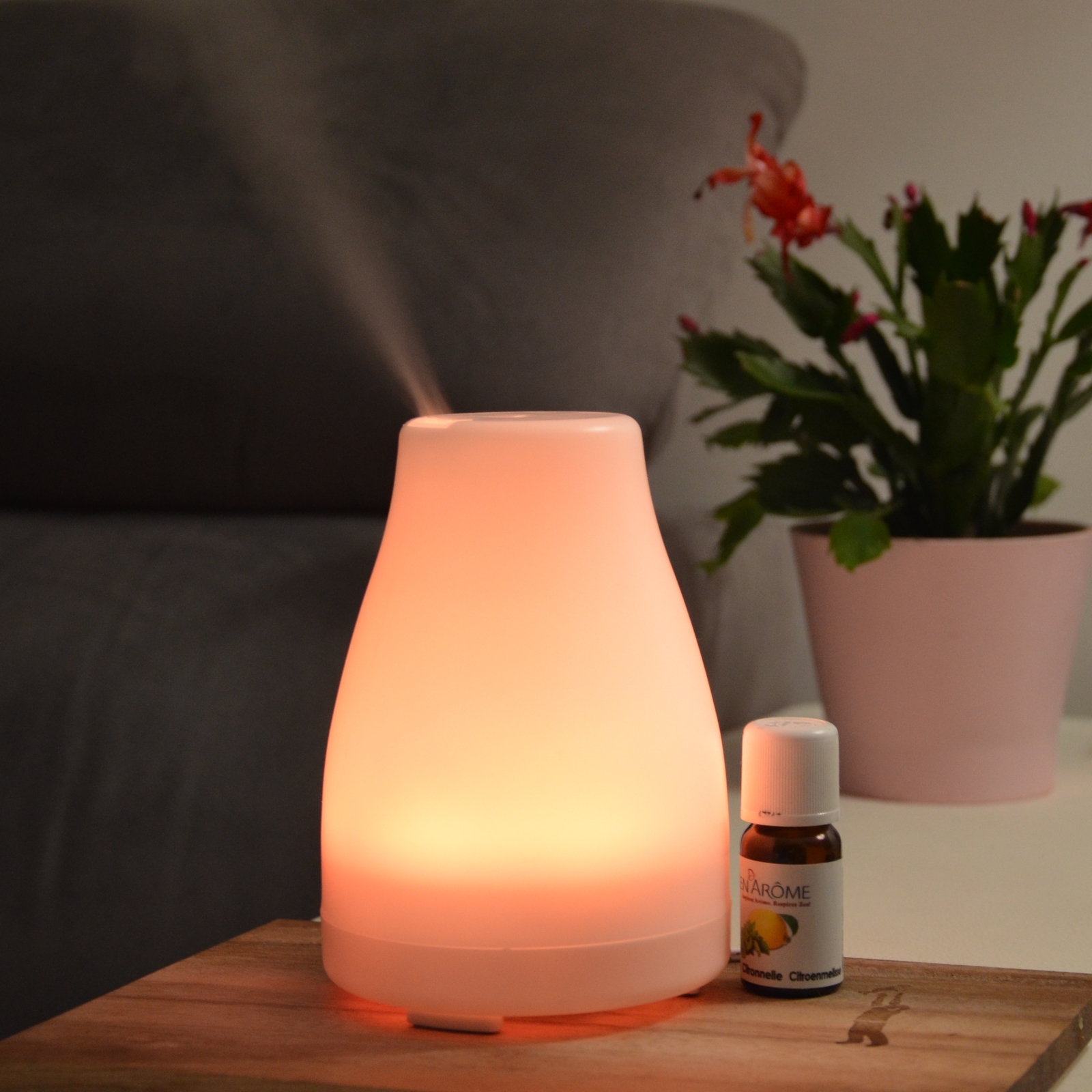 Diffuseur d'huiles essentielles ultrasonique avec éclairage Led Nala Diffuseur d'huiles essentielles ultrasonique avec éclairage Led Nala