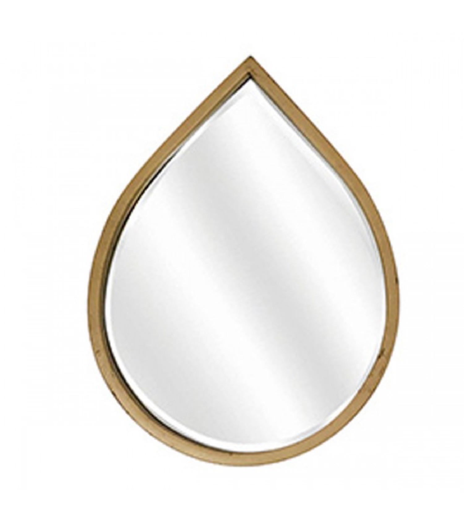 Miroir déco métal doré goutte miroir biseauté 30x23