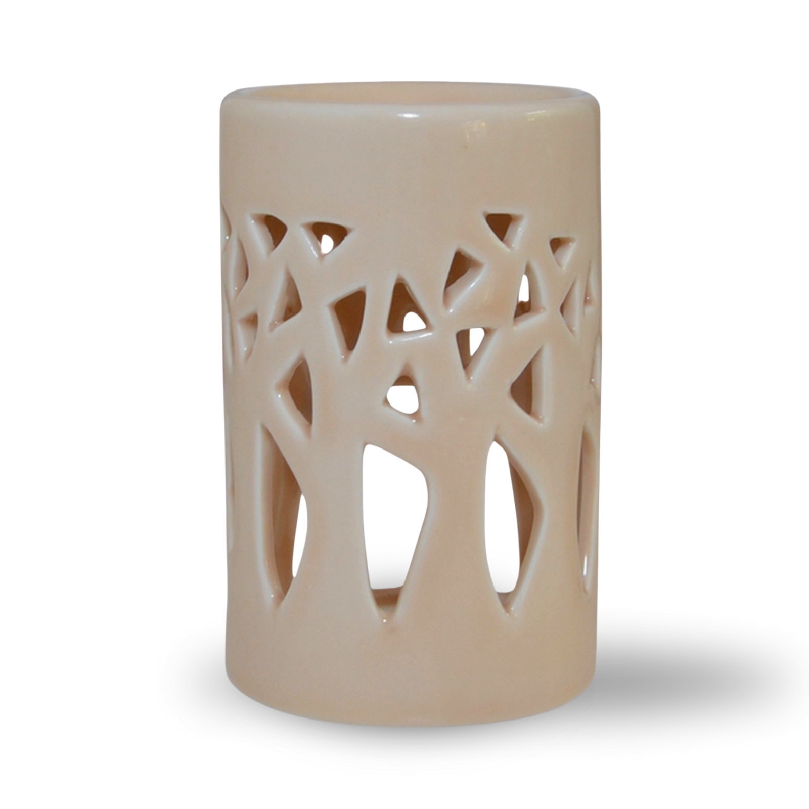 Brûle parfum forêt en céramique beige Brûle parfum forêt en céramique beige