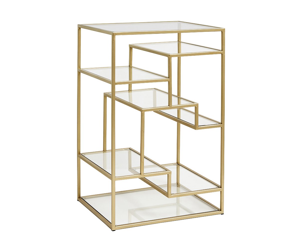 Petite étagère métal et verre style art déco - Nordal