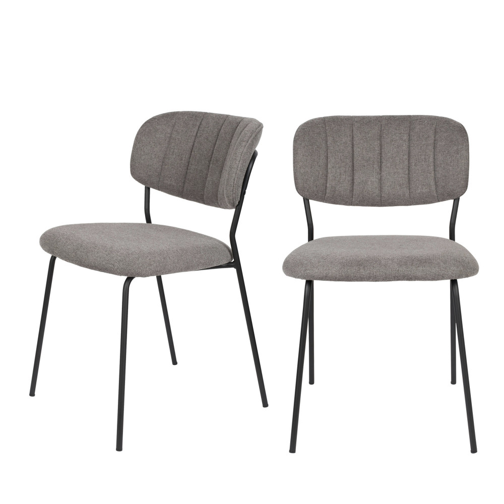 2 chaises pieds noirs gris 2 chaises pieds noirs gris