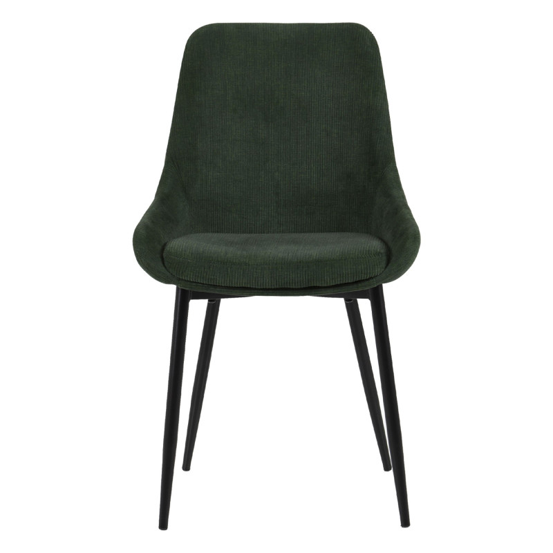 Lot de 2 chaises design velours côtelé vert foncé Lot de 2 chaises design velours côtelé vert foncé