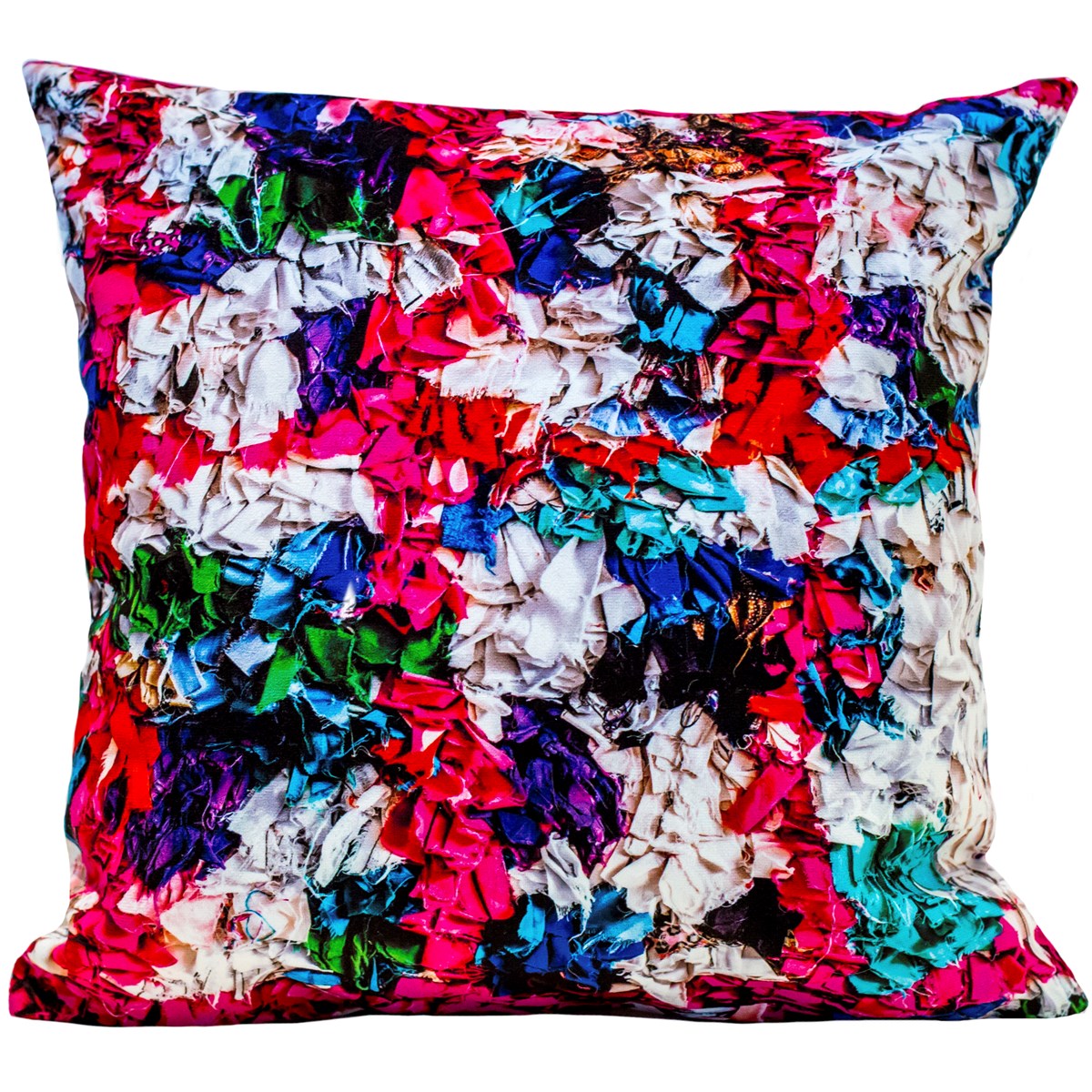 Coussin velours carré imprimé ethnique rose pastel 40x40 (photo) Coussin velours carré imprimé ethnique rose pastel 40x40