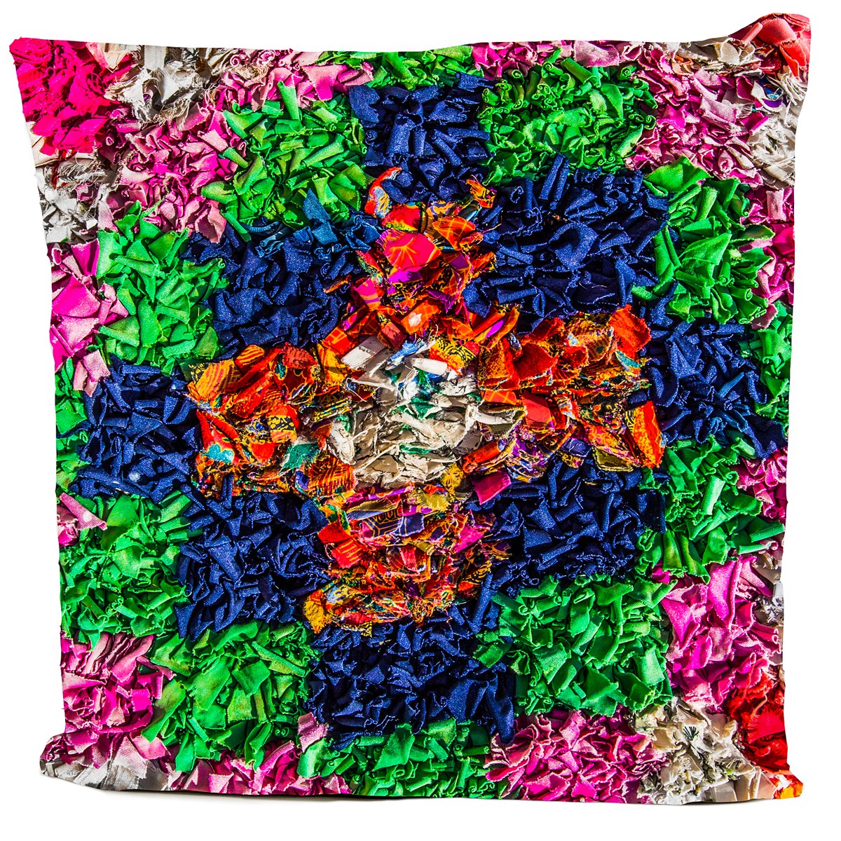 Coussin velours carré imprimé ethnique vert pur 60x60 (photo) Coussin velours carré imprimé ethnique vert pur 60x60
