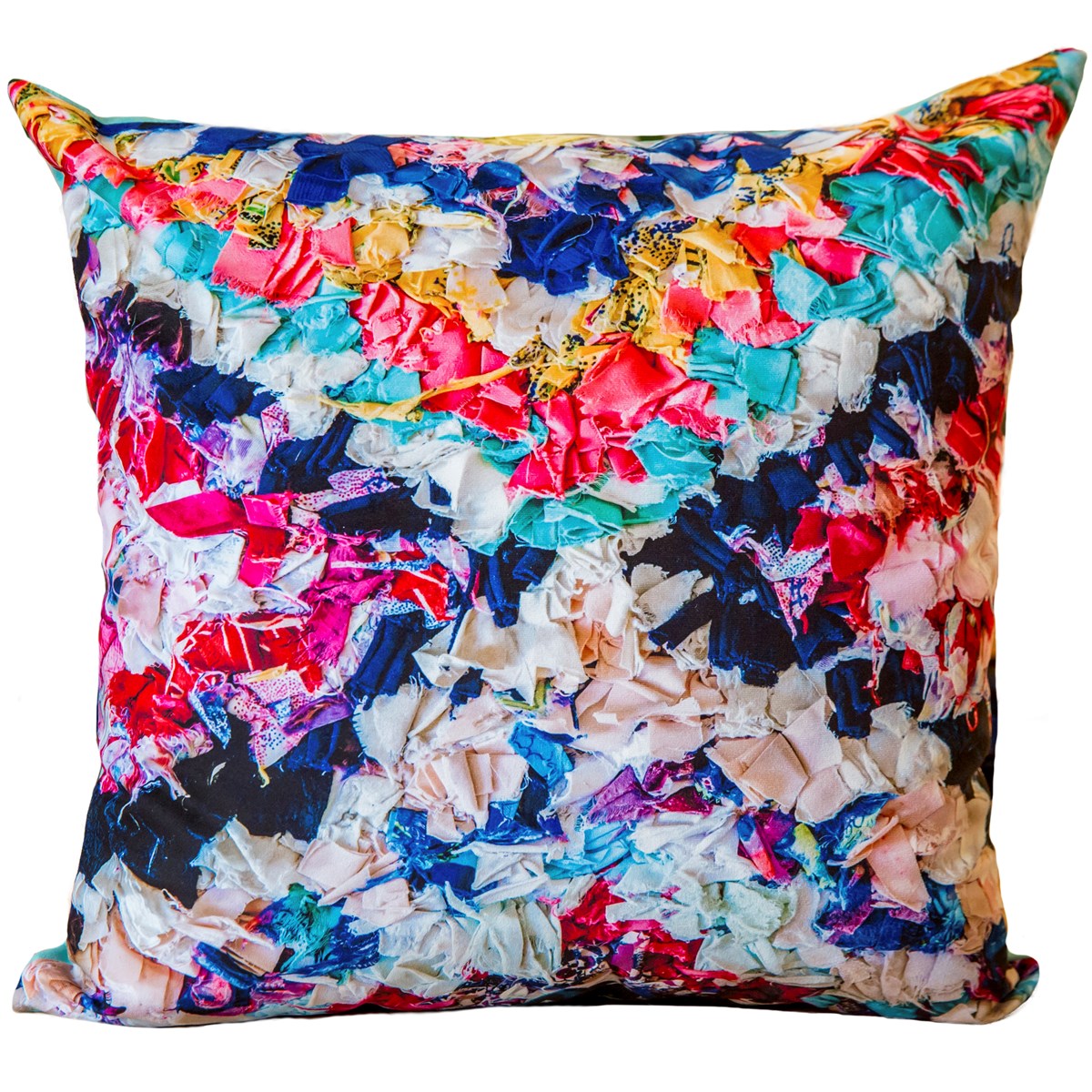 Coussin velours carré imprimé ethnique vert d'eau 60x60 (photo) Coussin velours carré imprimé ethnique vert d'eau 60x60