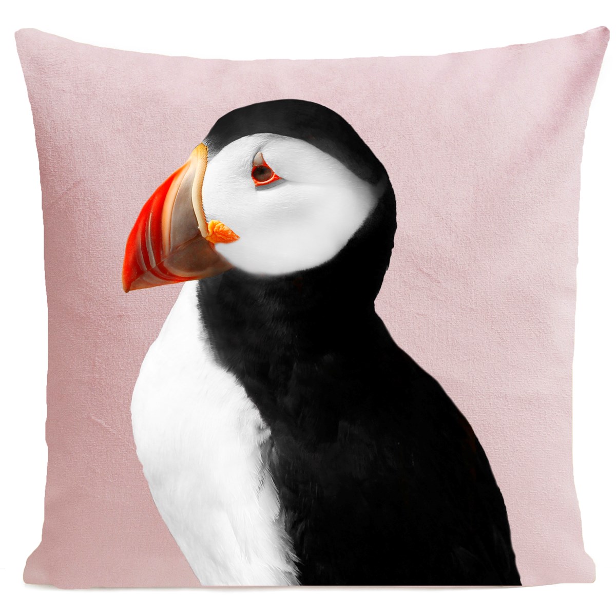 Coussin velours carré imprimé animaux rose pastel 60x60 Coussin velours carré imprimé animaux rose pastel 60x60