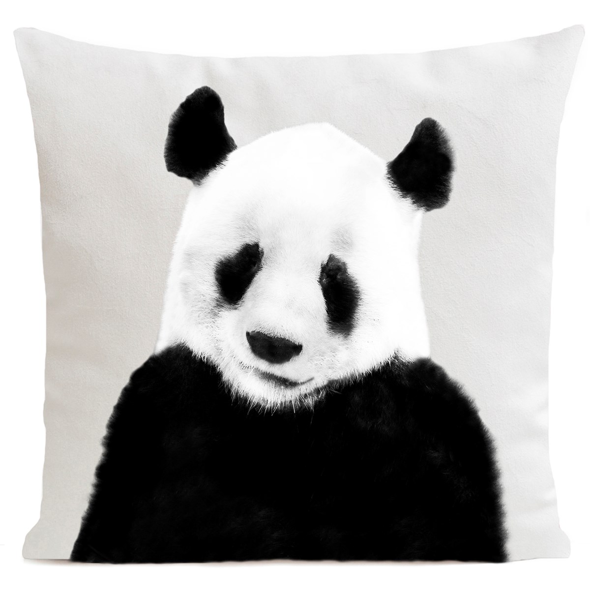 Coussin velours carré imprimé animaux blanc 60x60 (photo) Coussin velours carré imprimé animaux blanc 60x60