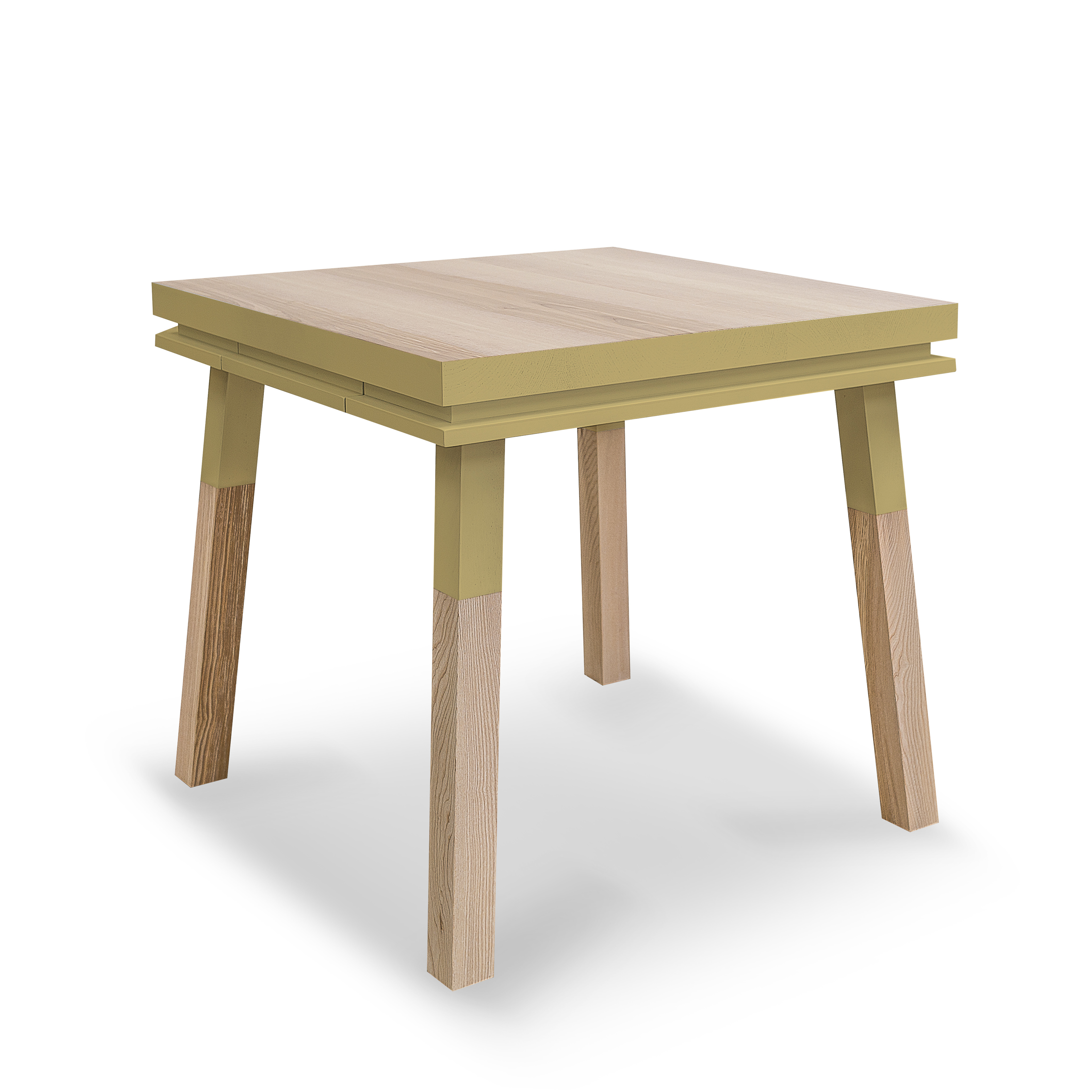 Bureau carré avec tiroir en frêne massif jaune lunaire Bureau carré avec tiroir en frêne massif jaune lunaire