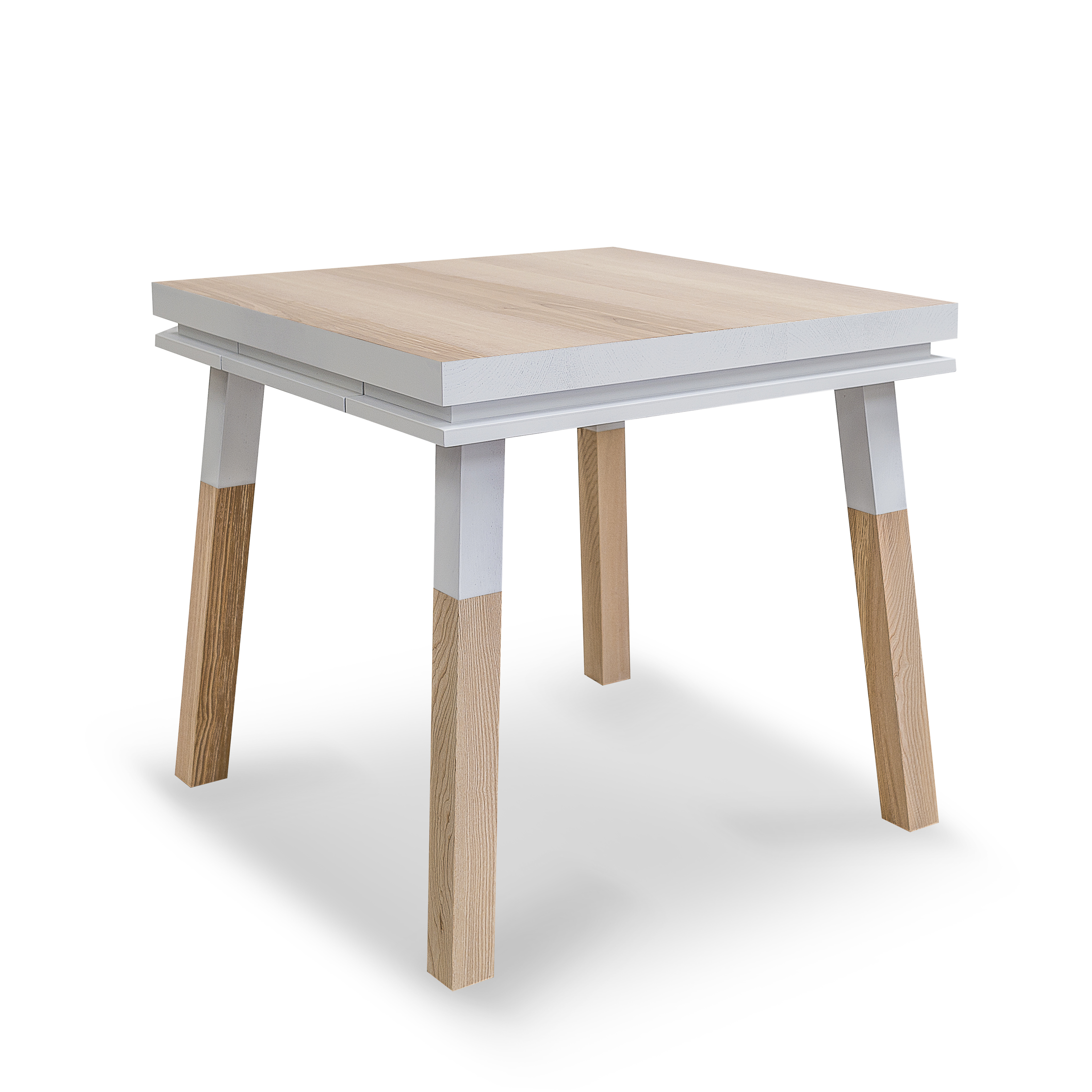 Bureau carré avec tiroir en frêne massif blanc balisson