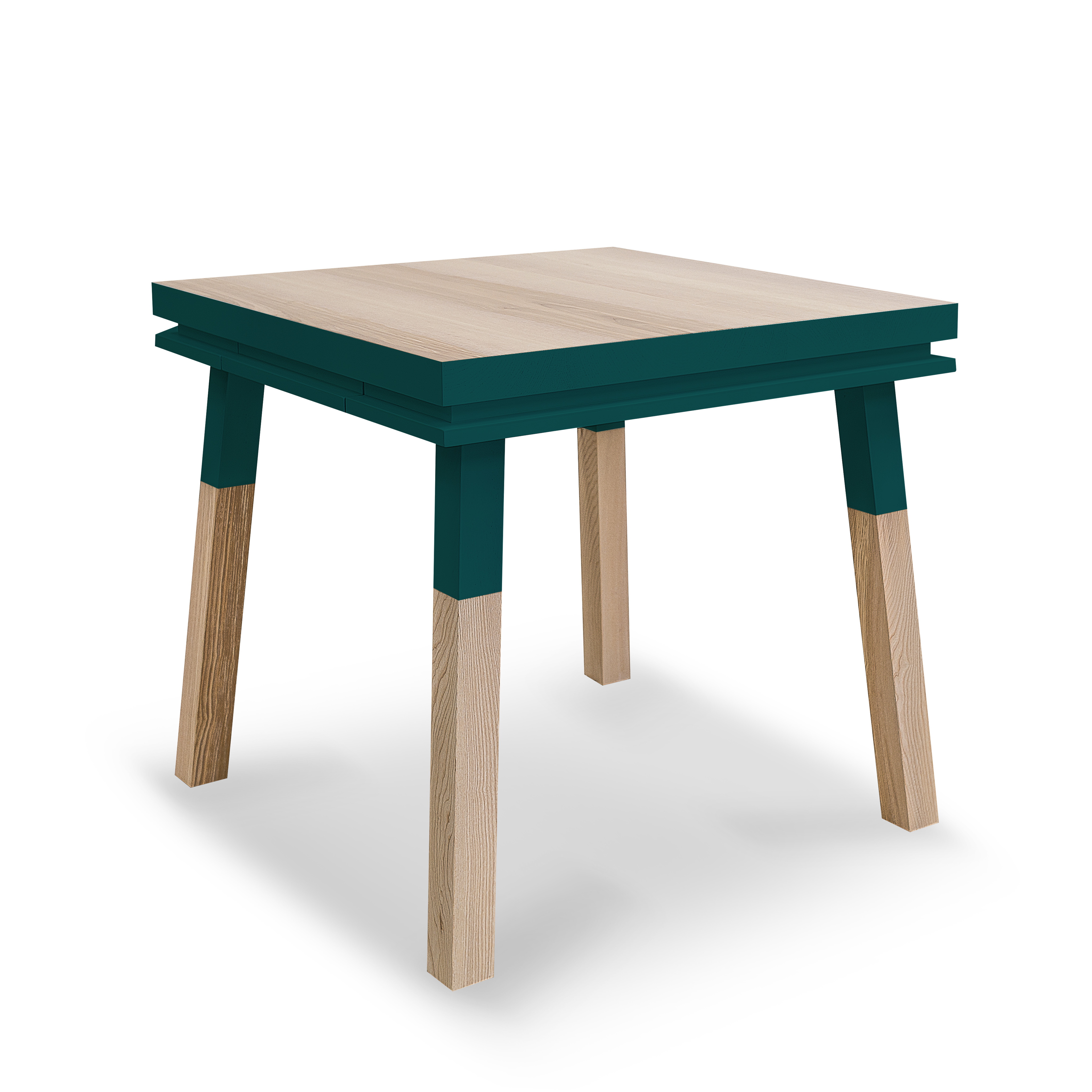 Bureau carré avec tiroir en frêne massif bleu frehel Bureau carré avec tiroir en frêne massif bleu frehel