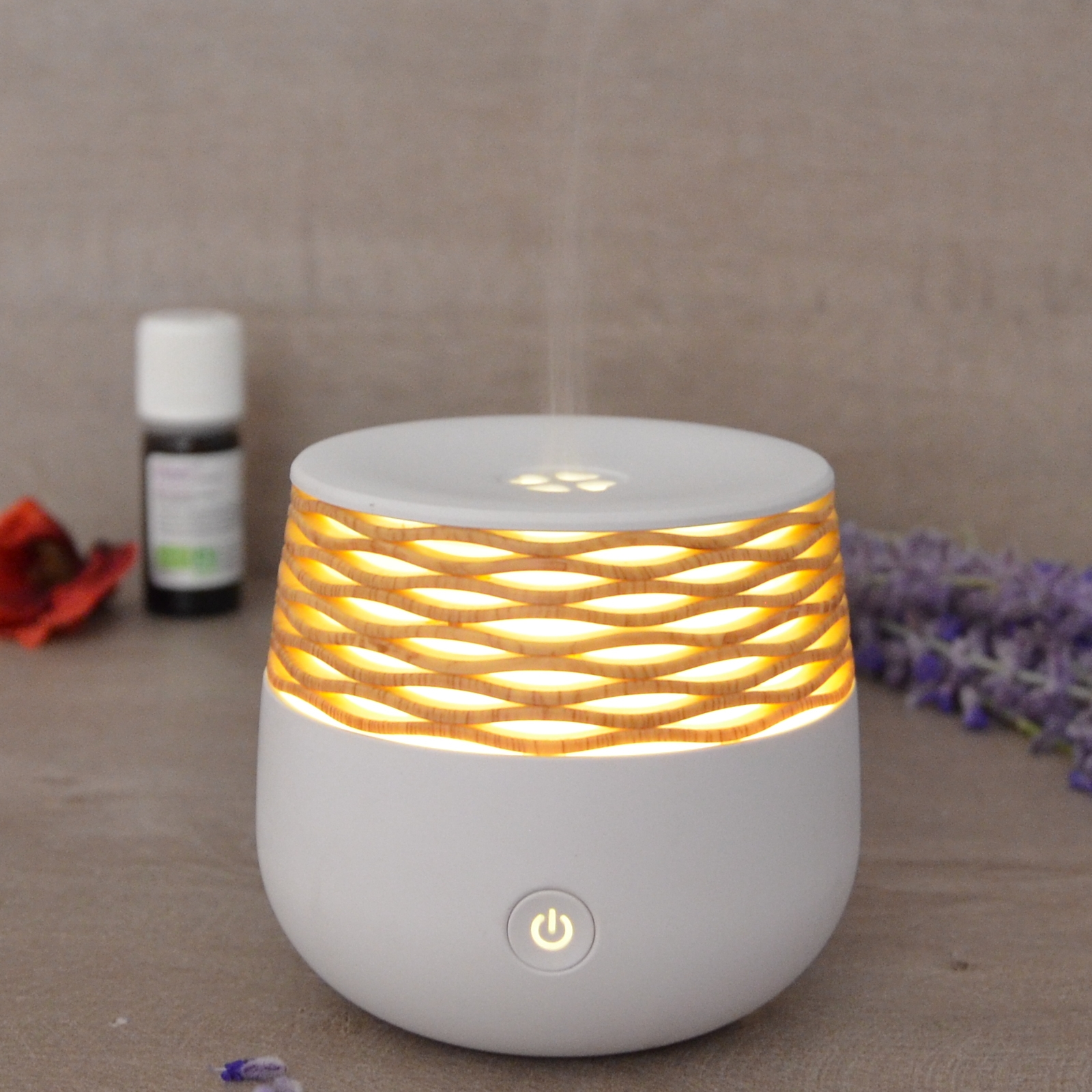 Diffuseur d'huiles essentielles ultrasonique USB Abellia