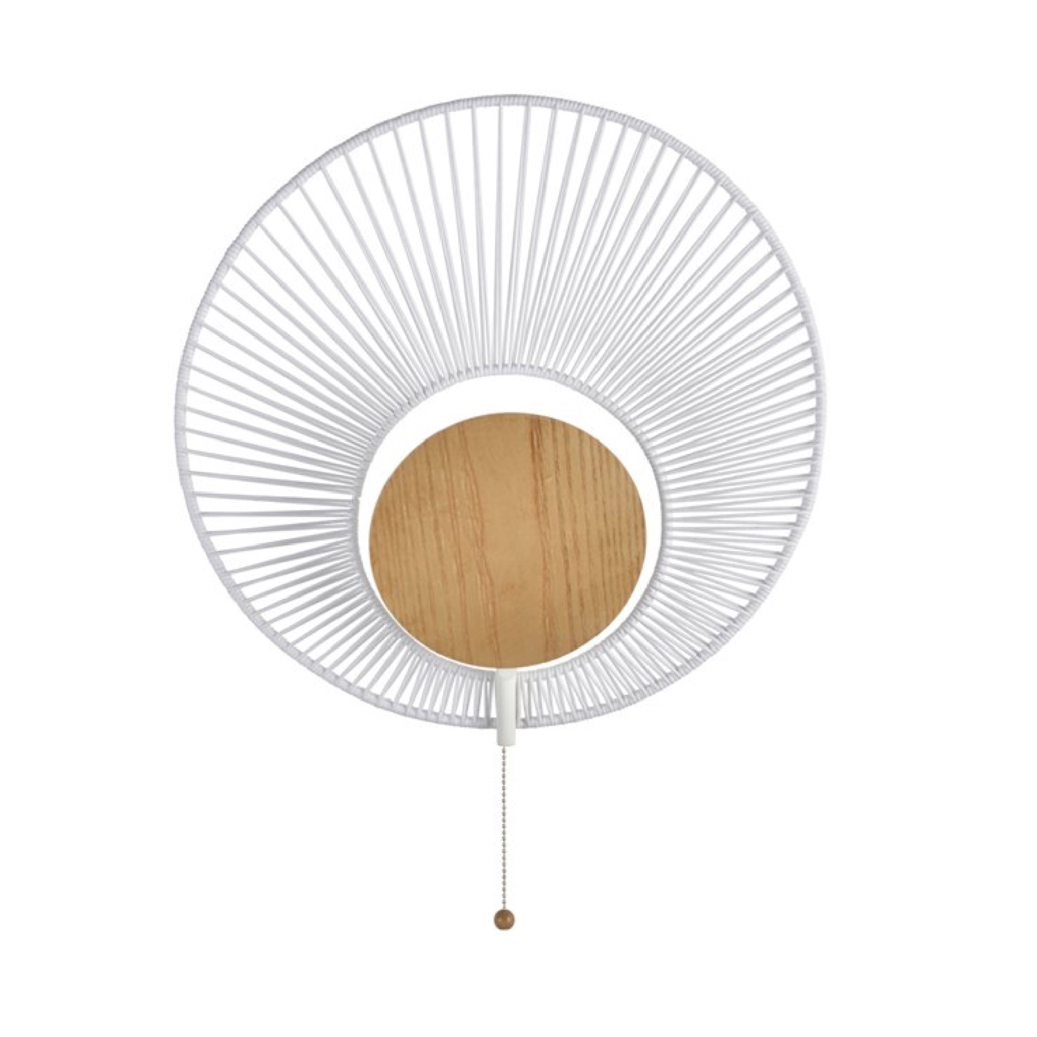 Applique murale métal blanc et coton D40cm Applique murale métal blanc et coton D40cm