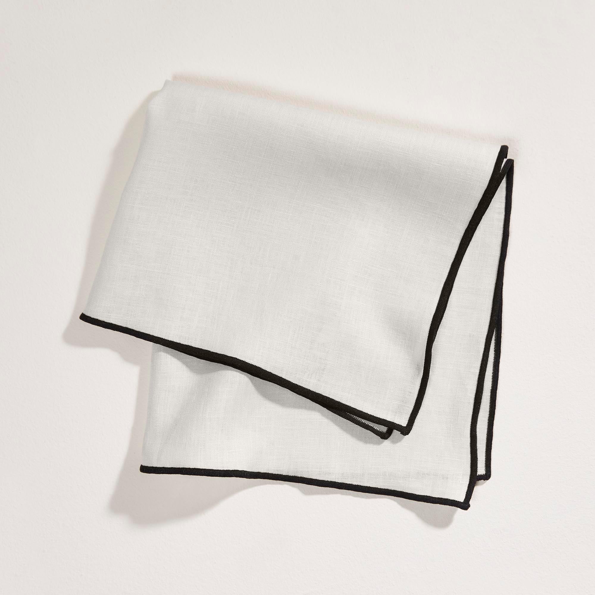 serviette de table en coton calcaire et bourdon noir 45x45 cm