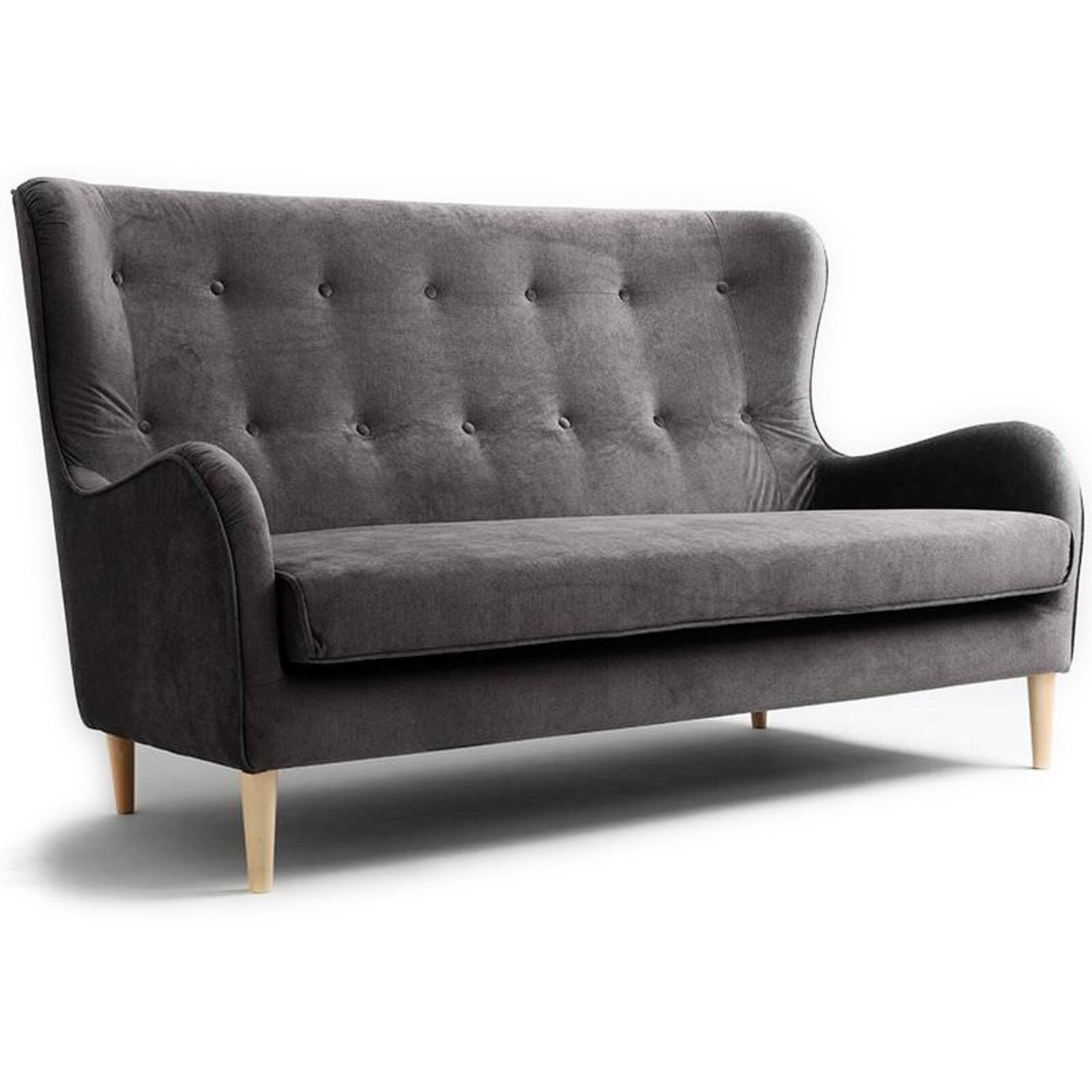 Canapé 3 places tissu gris h42cm Canapé 3 places tissu gris h42cm