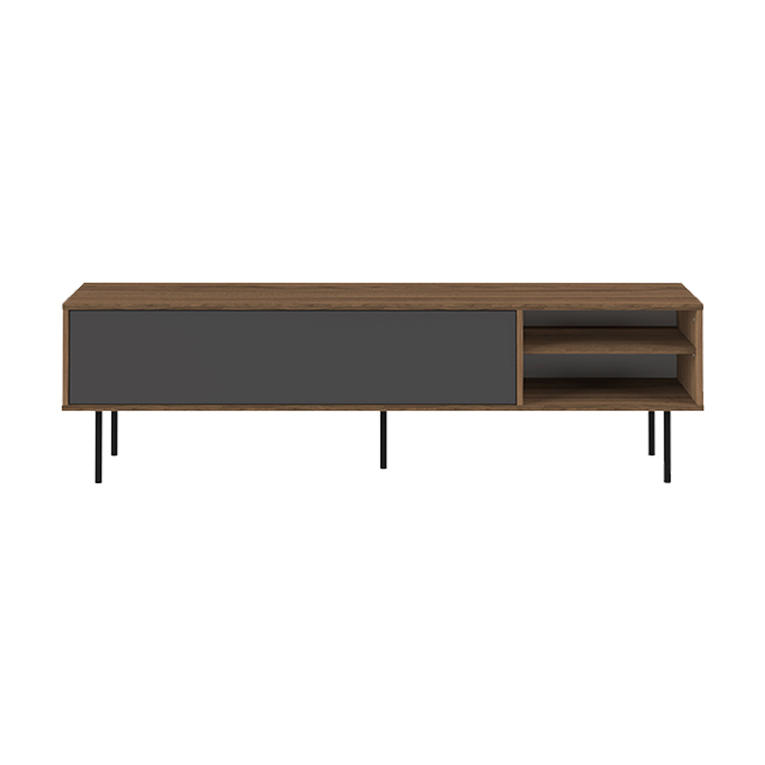 Meuble TV effet bois Noyer et gris anthracite