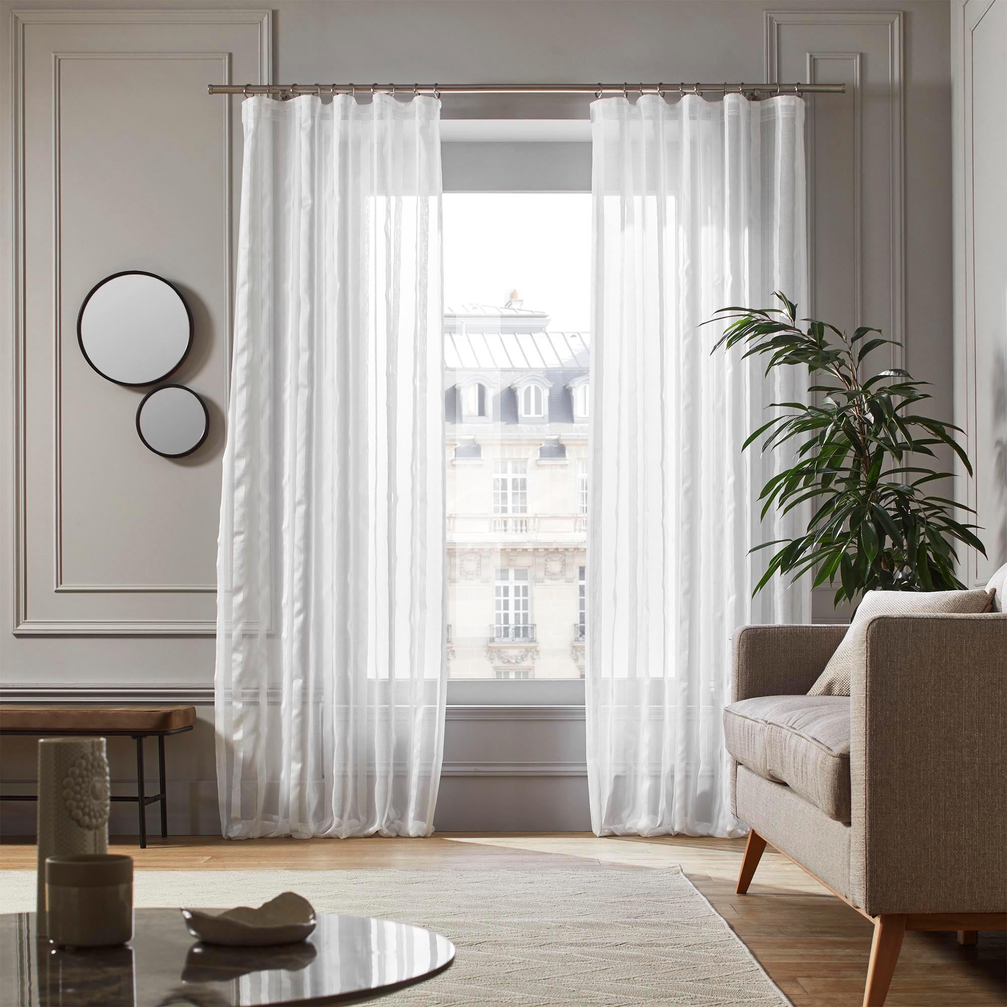 Voilage à galon fronceur 200x280 cm Blanc Voilage à galon fronceur 200x280 cm Blanc