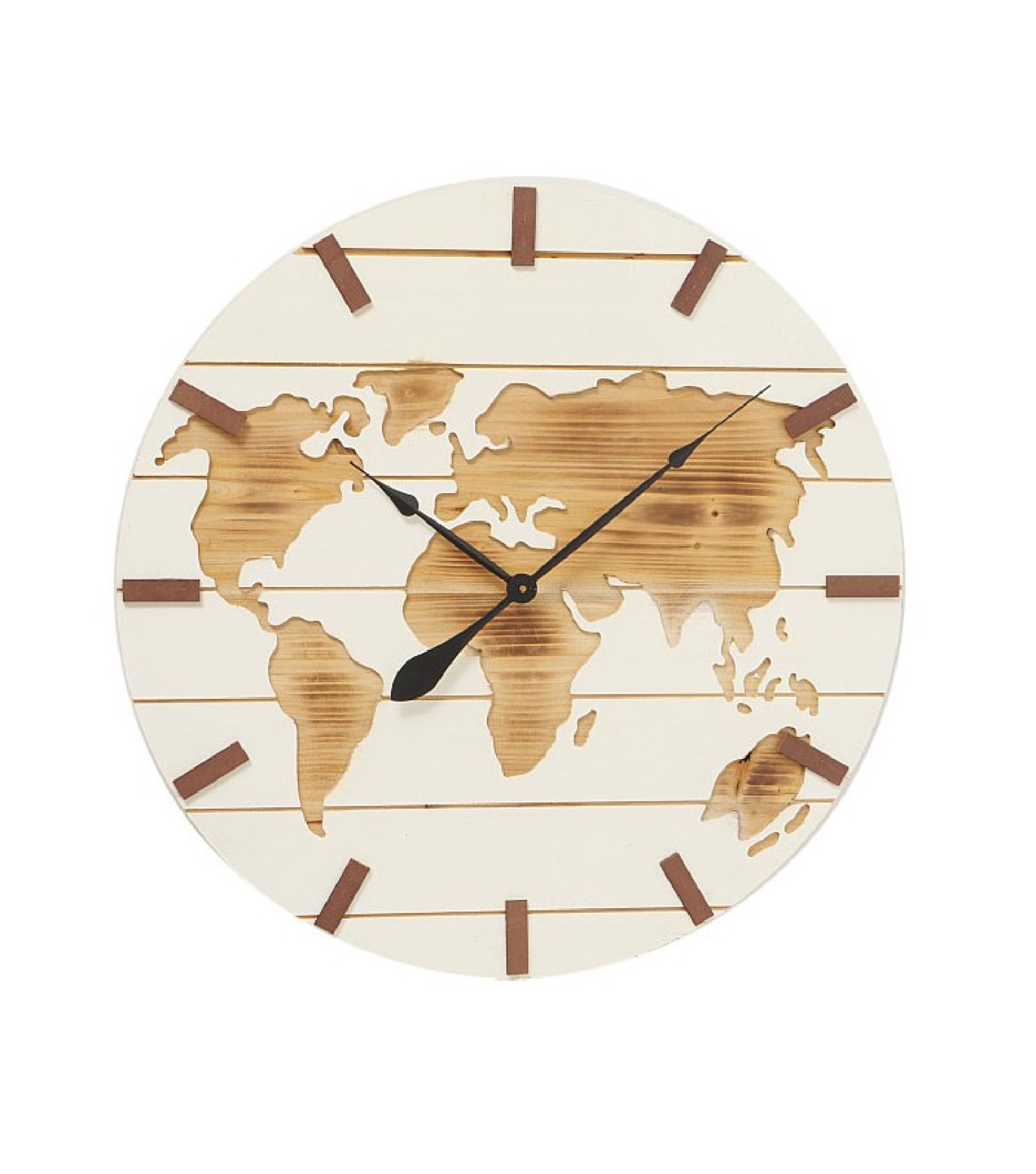 Grande horloge murale en bois blanc D74 (photo) Grande horloge murale en bois blanc D74