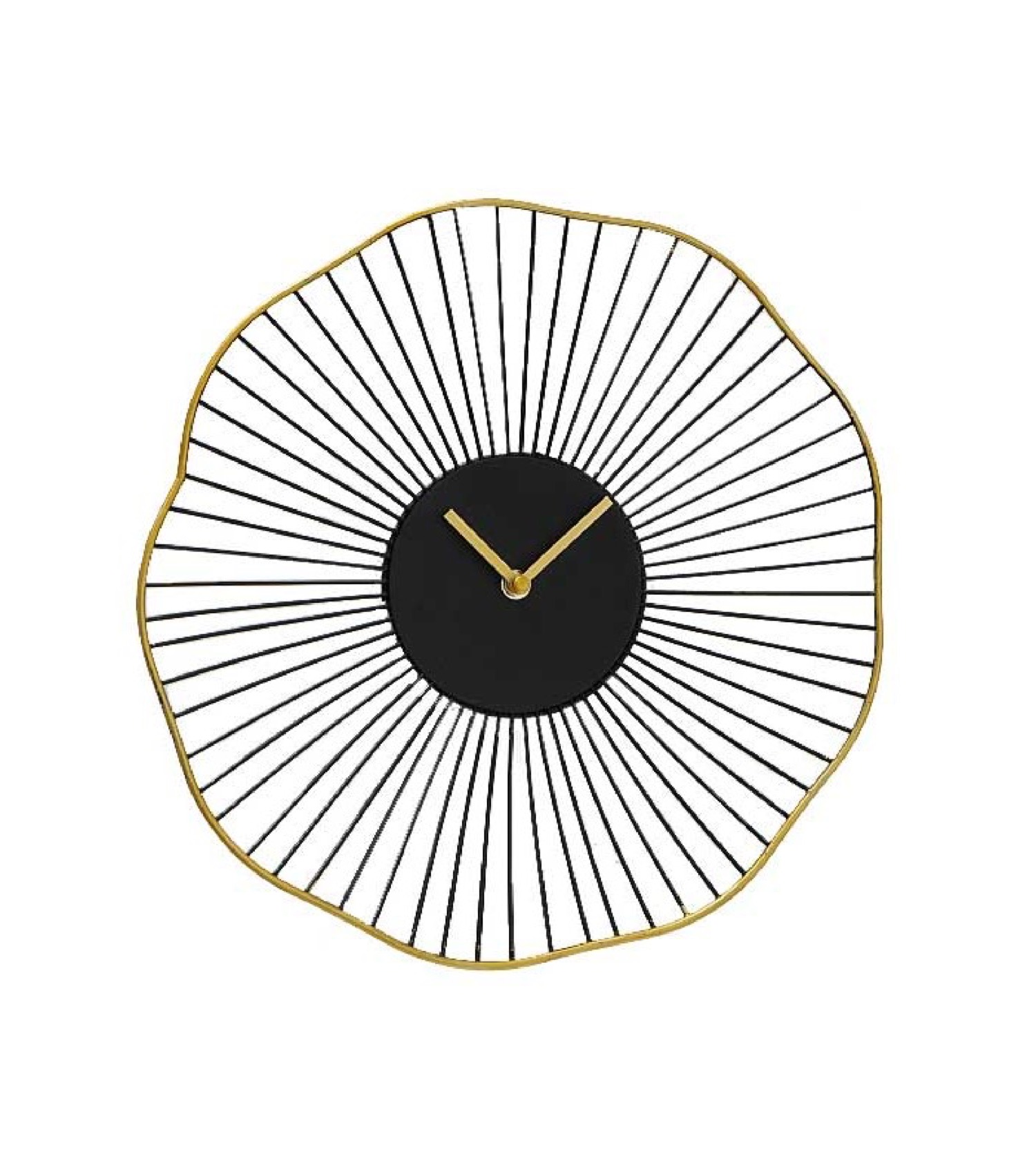 Horloge murale ronde noire et dorée D35 (photo) Horloge murale ronde noire et dorée D35