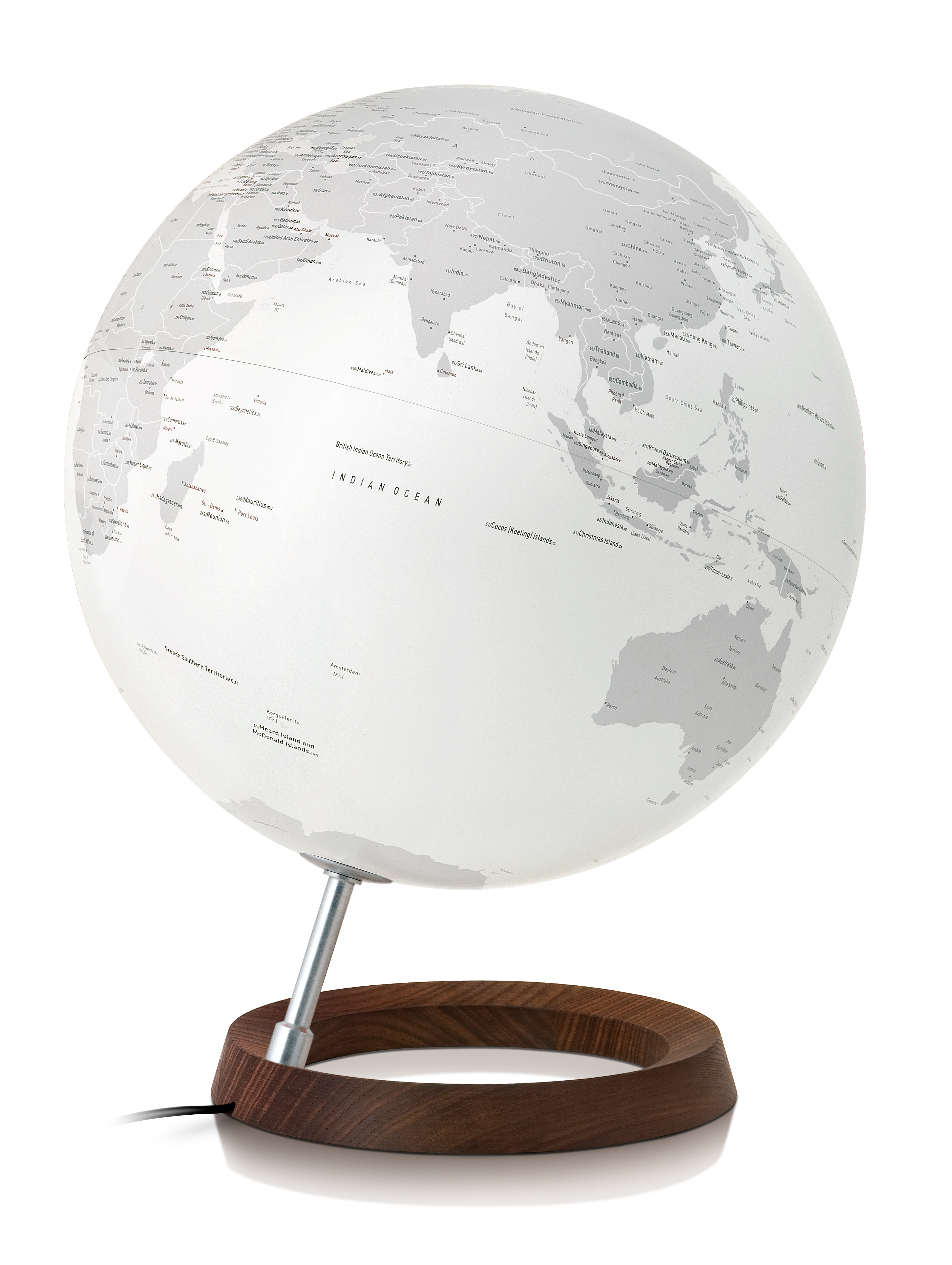 FC REFLETION - Globe terrestre de design, lumineux, textes en anglais (photo) FC REFLETION - Globe terrestre de design, lumineux, textes en anglais
