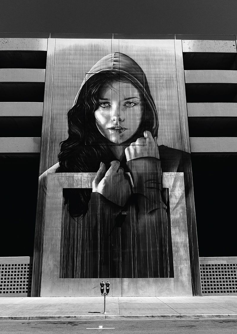 Tableau métal femme capuche 32x45 Tableau métal femme capuche 32x45