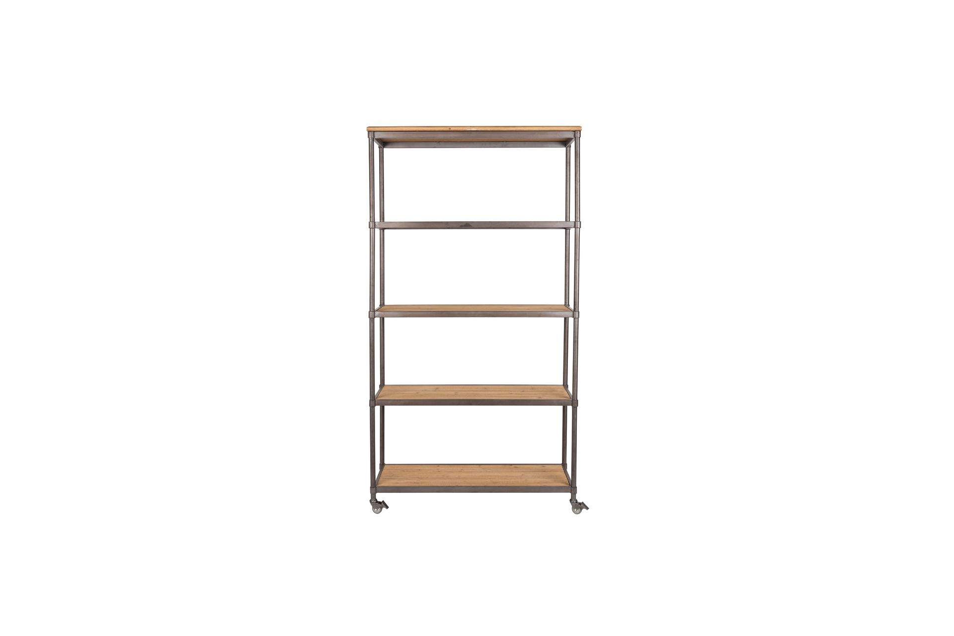 Etagère à roulettes en métal et bois (photo) Etagère à roulettes en métal et bois