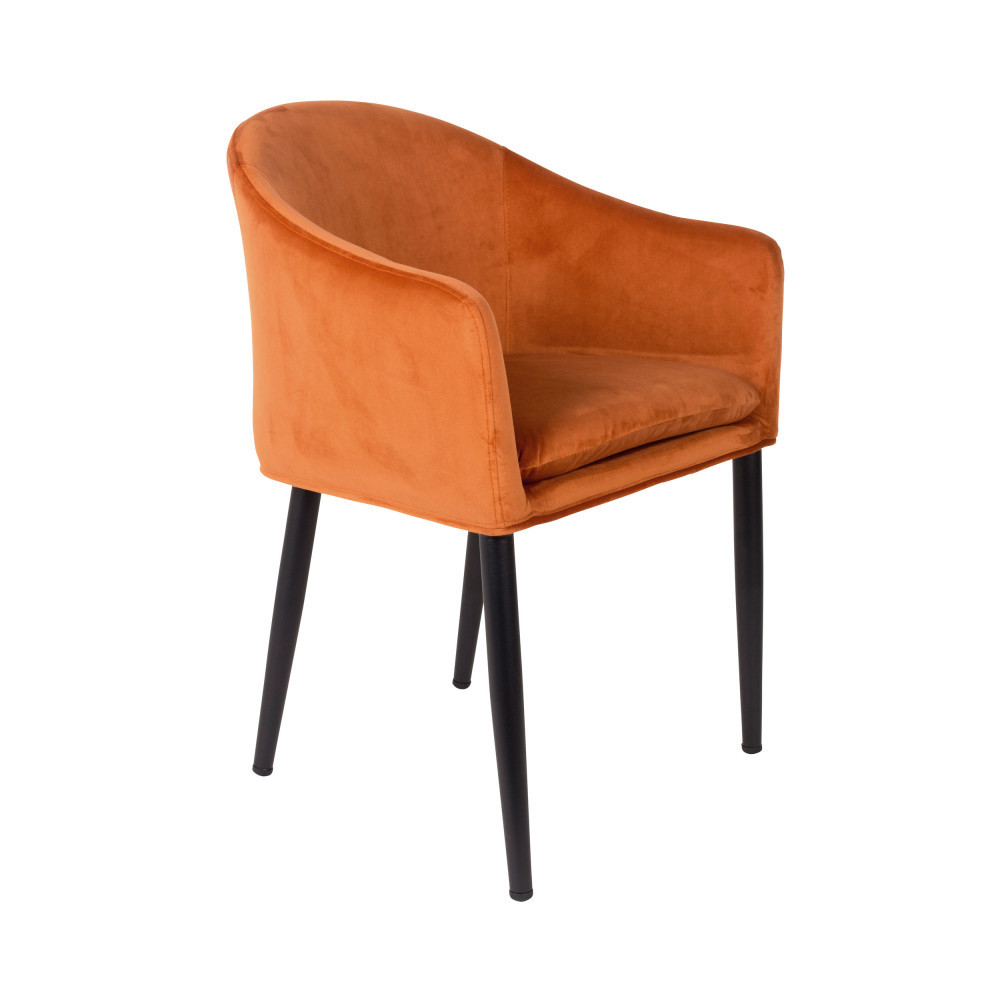 Fauteuil Catelyn - velours orange