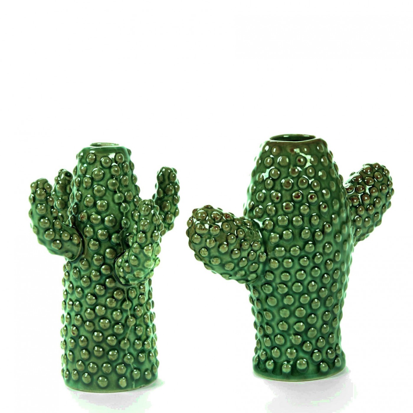 Lot de 2 vases cactus mini porcelaine verte Lot de 2 vases cactus mini porcelaine verte
