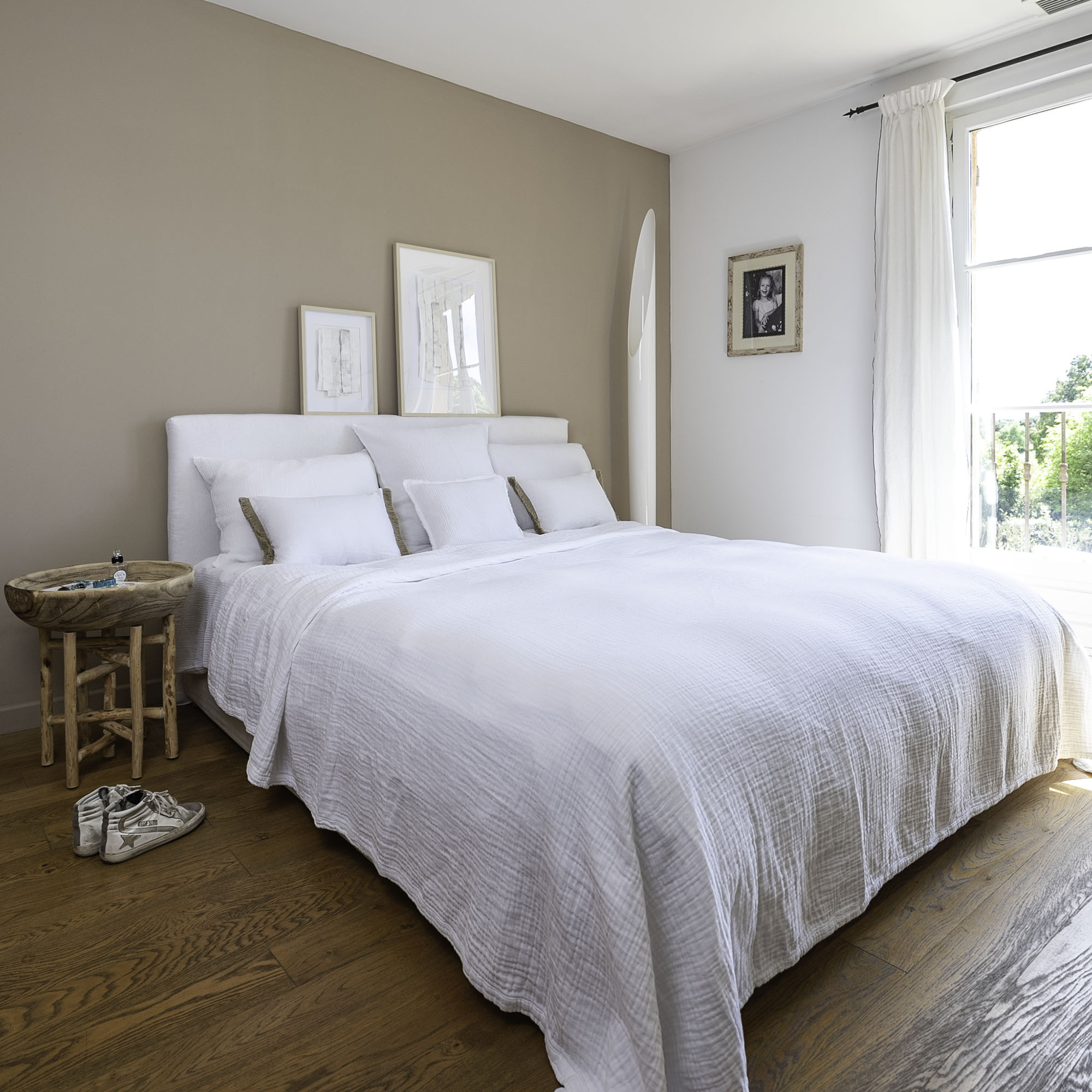 Dessus de lit en gaze de coton blanc 280X280 CM