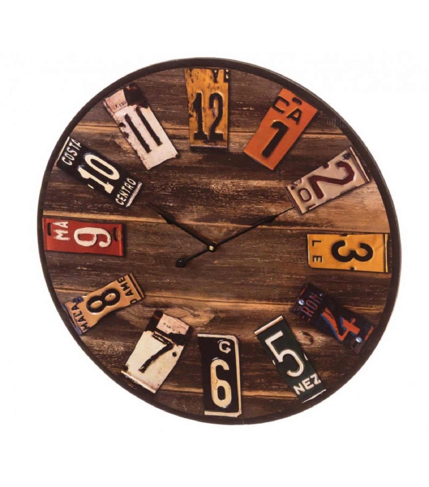 Horloge murale ronde multicolore bois D60 (photo) Horloge murale ronde multicolore bois D60