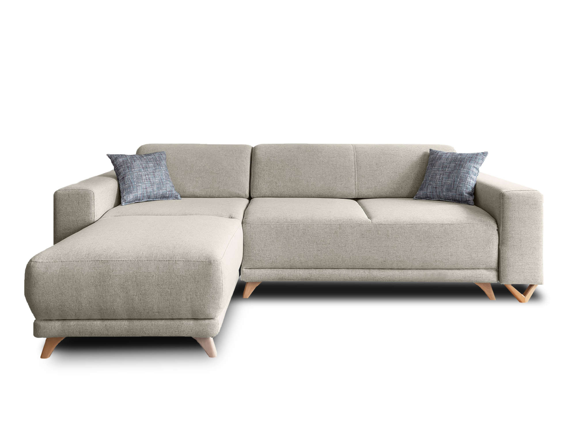 Canapé d'angle réversible convertible 4 places Tissu Beige