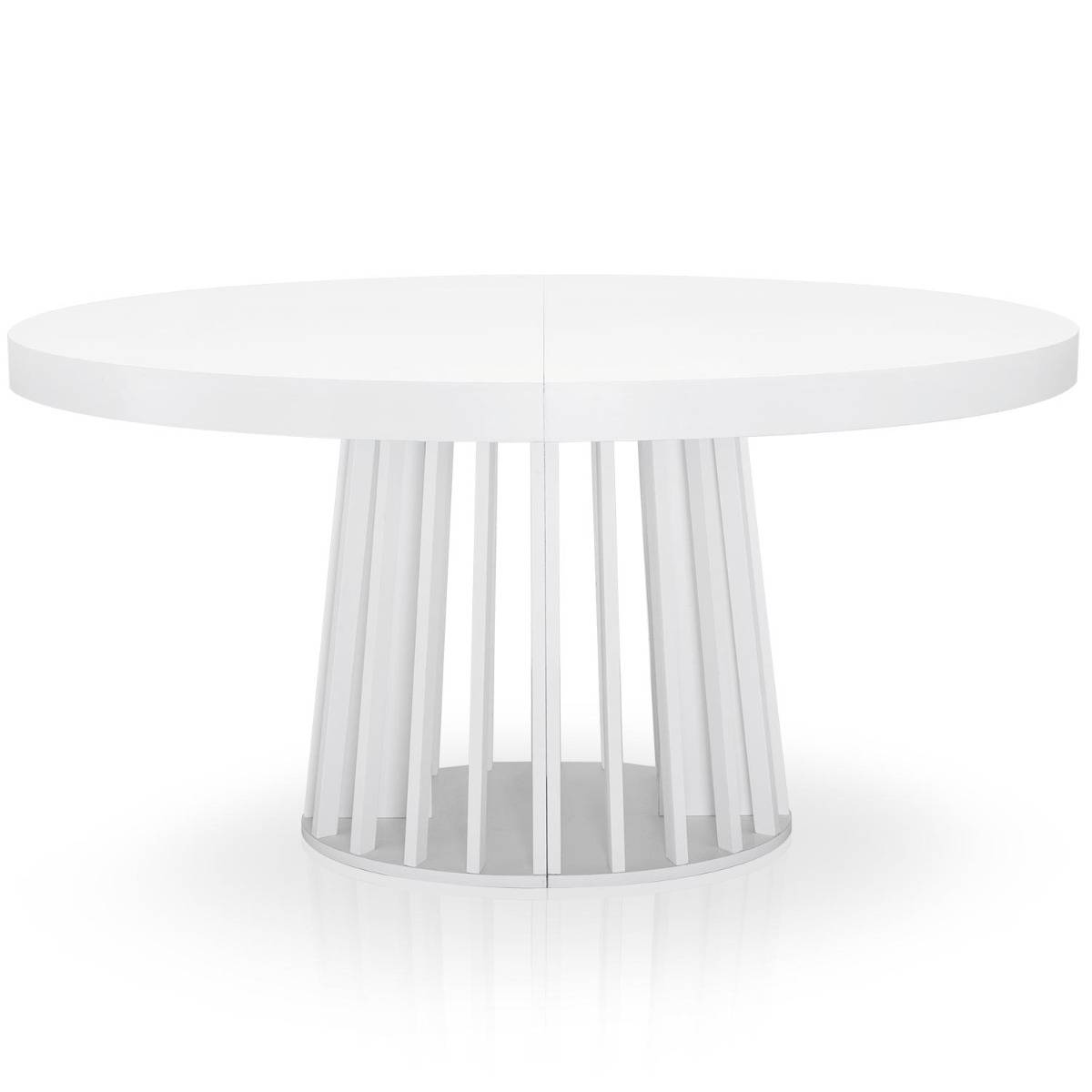 Table ovale extensible blanc