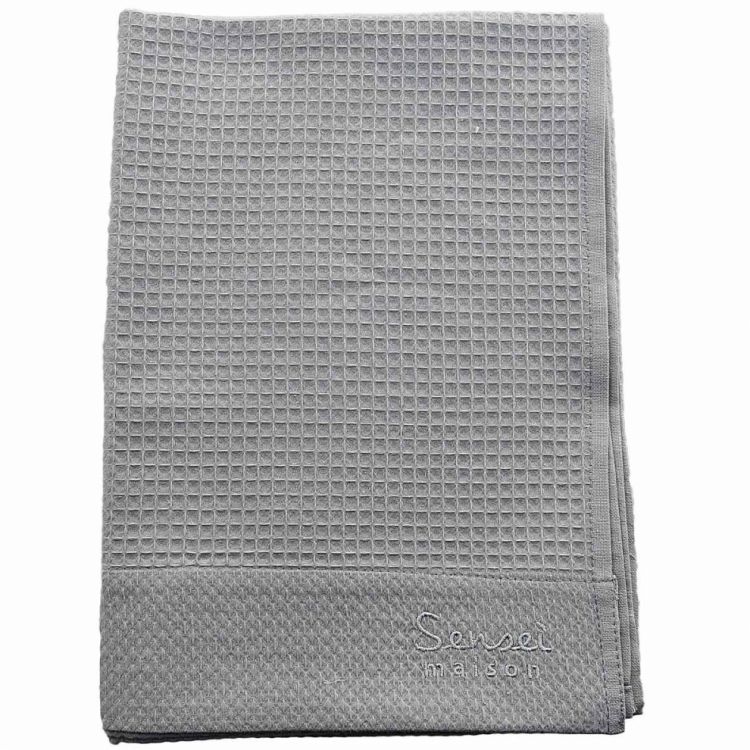 Drap de douche uni en 100% coton gris 70x140