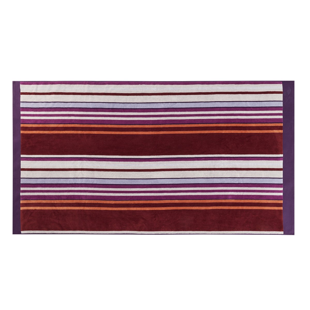 Drap de plage coton 100x180 cm violet rayé Drap de plage coton 100x180 cm violet rayé
