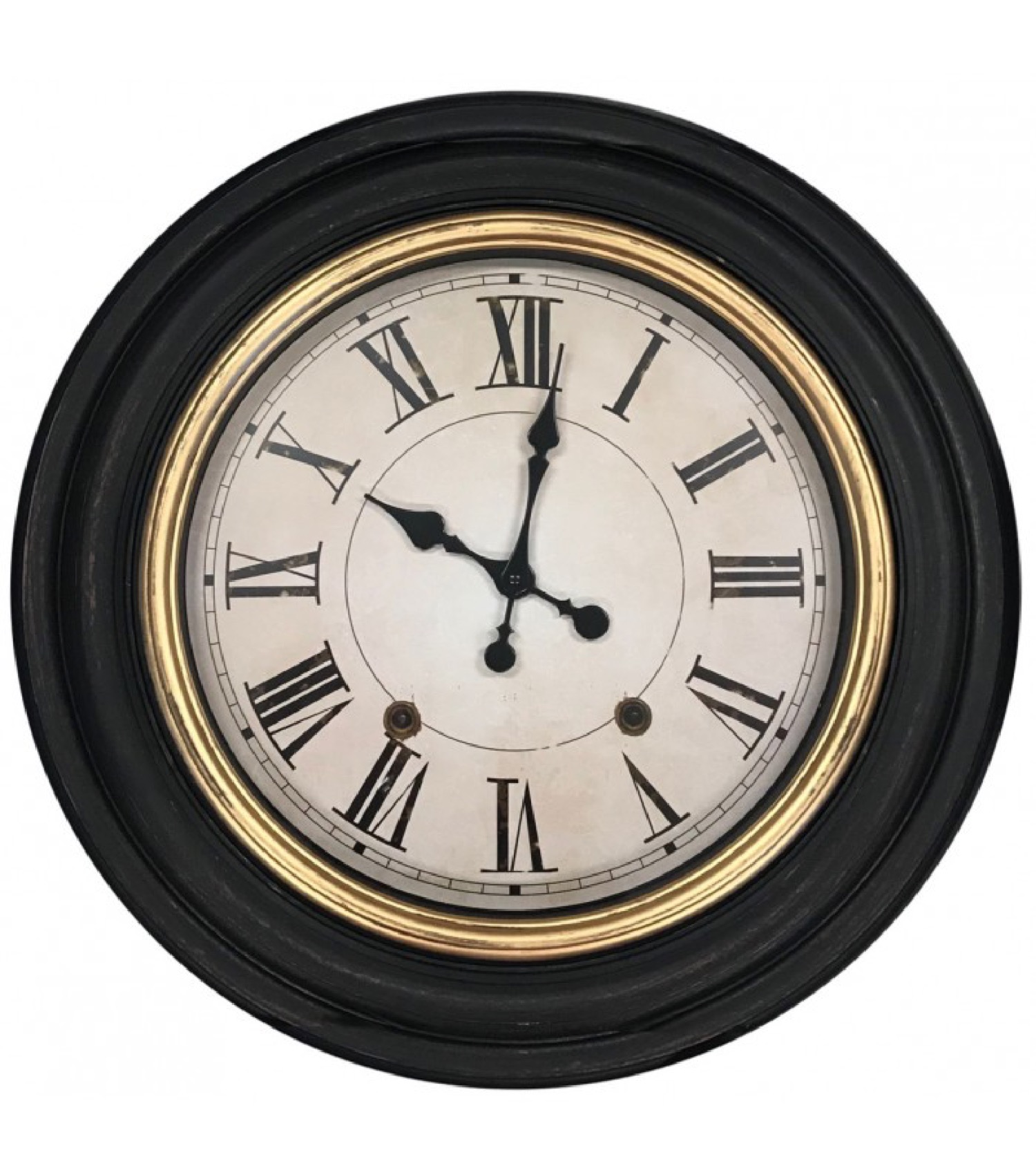 Horloge murale ronde noire et dorée D59 (photo) Horloge murale ronde noire et dorée D59