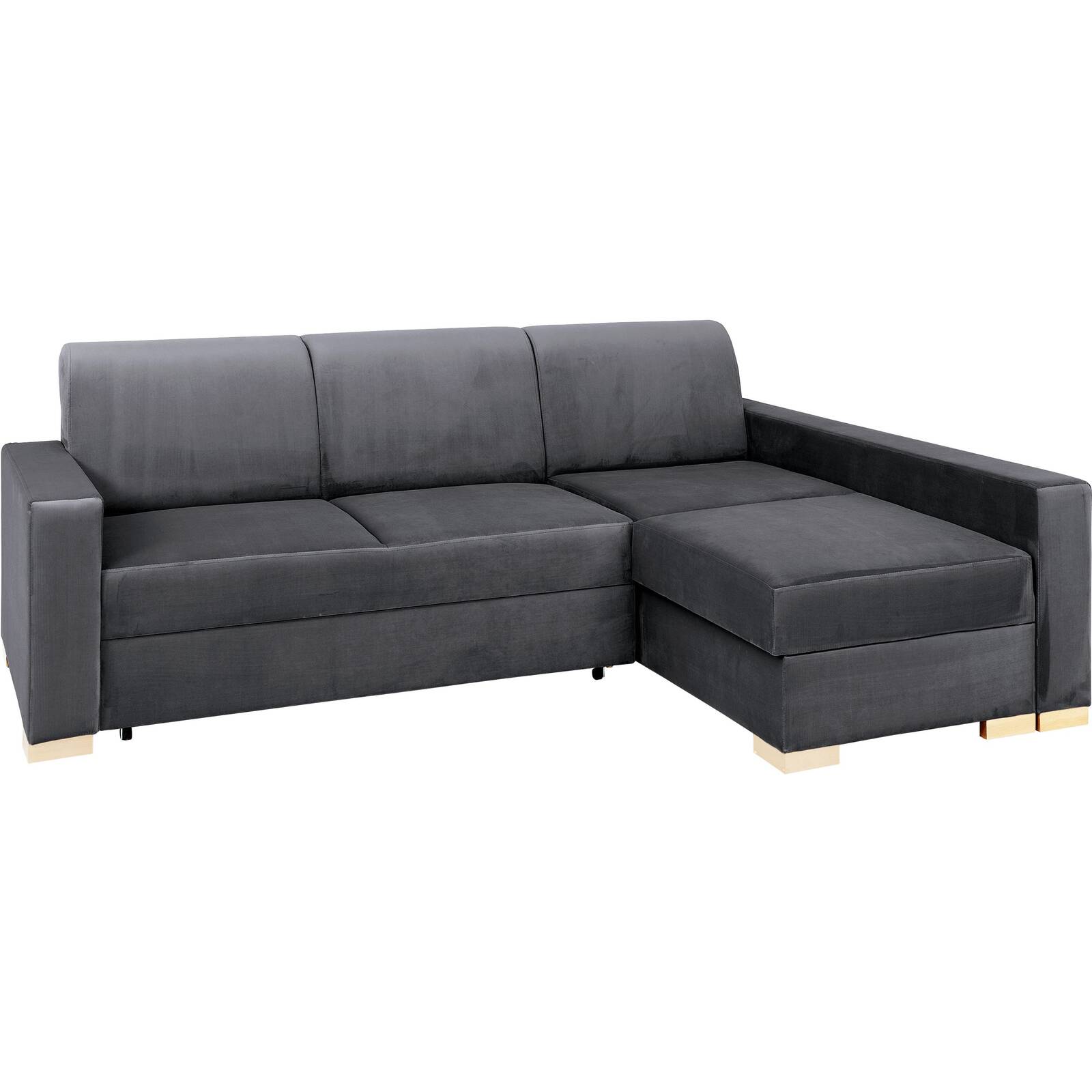 Canapé-lit d’angle droit 3 places gris h40cm Canapé-lit d’angle droit 3 places gris h40cm