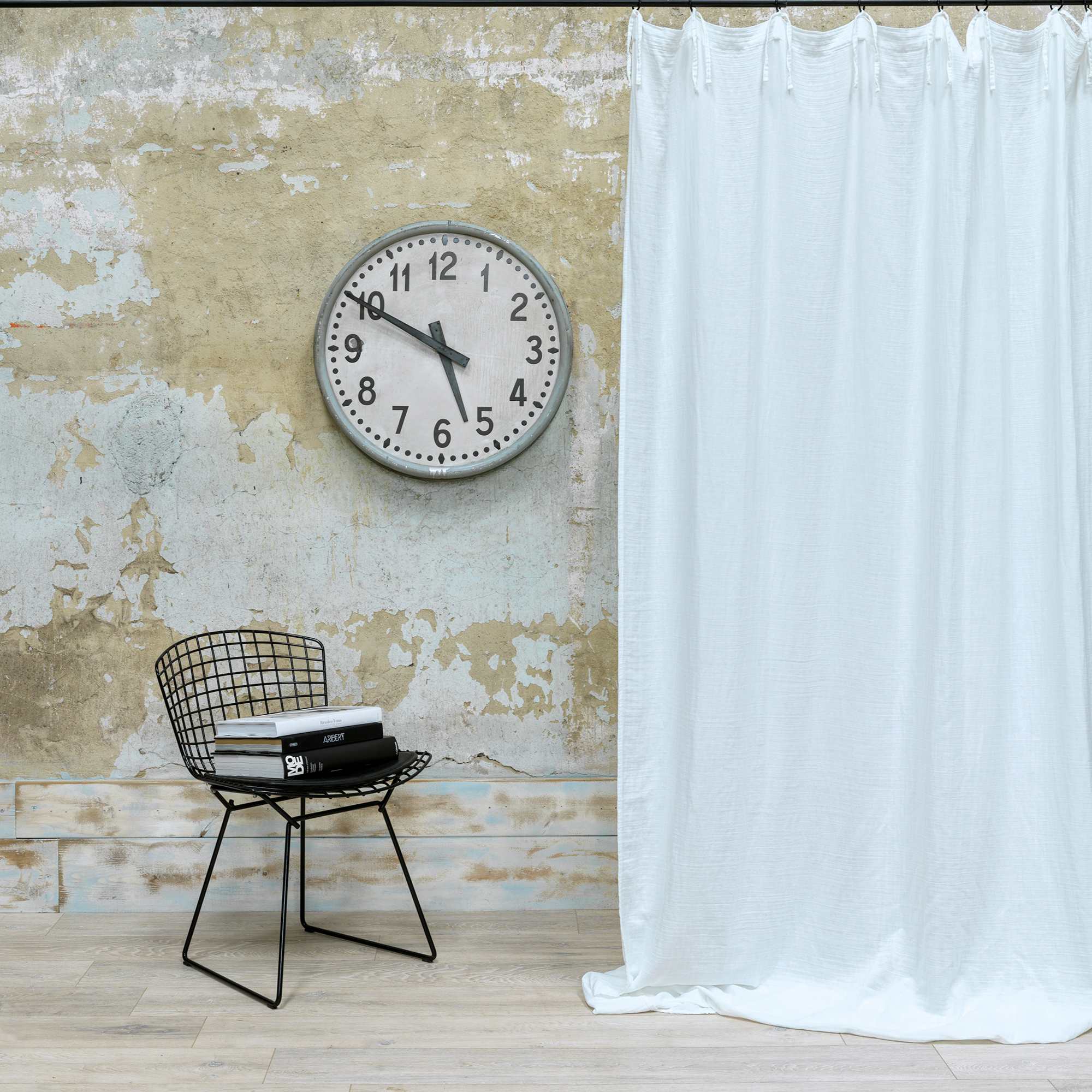 Rideau gaze de coton blanc nouettes 140X270 CM Rideau gaze de coton blanc nouettes 140X270 CM