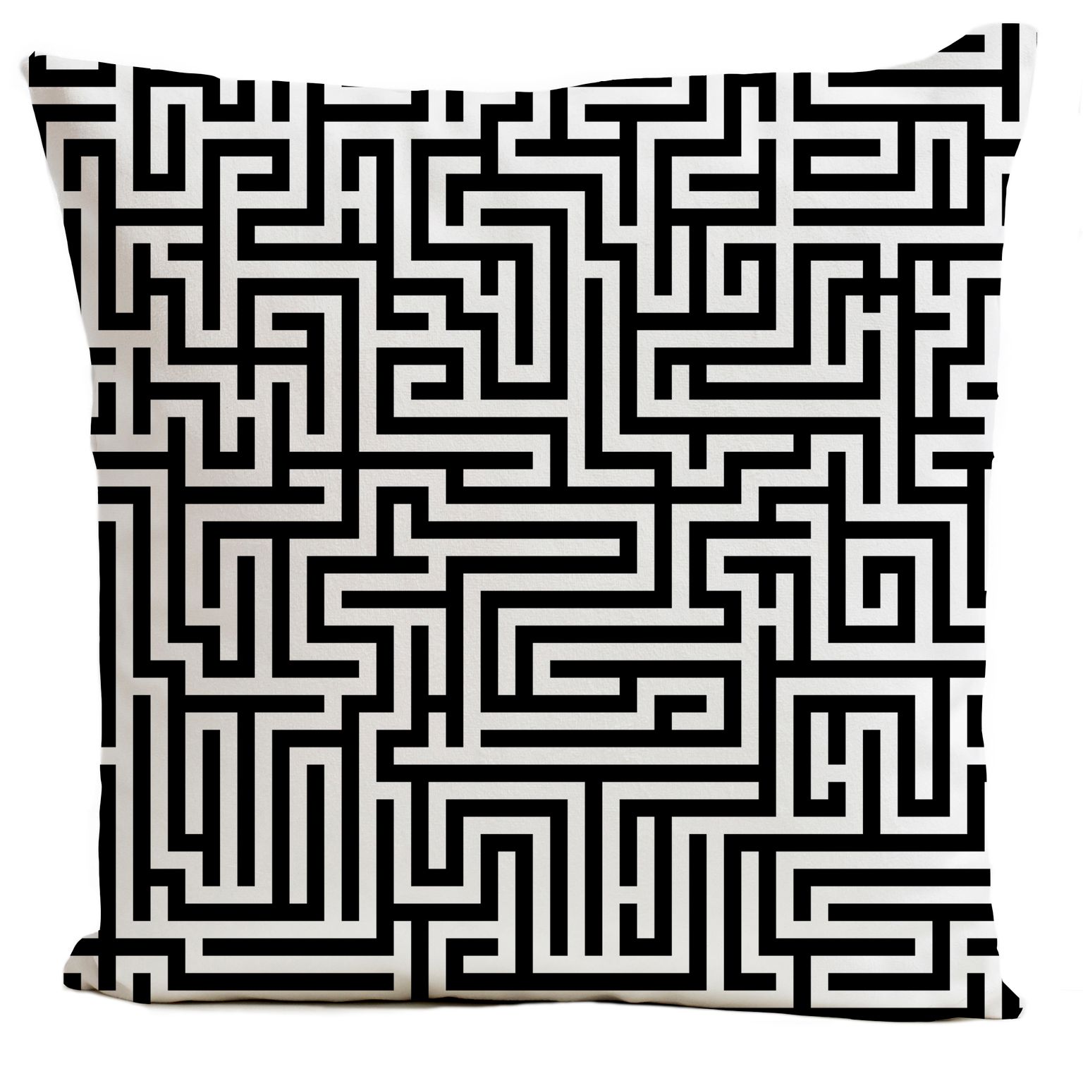 Coussin velours carré imprimé motifs noir et blanc 40x40 Coussin velours carré imprimé motifs noir et blanc 40x40