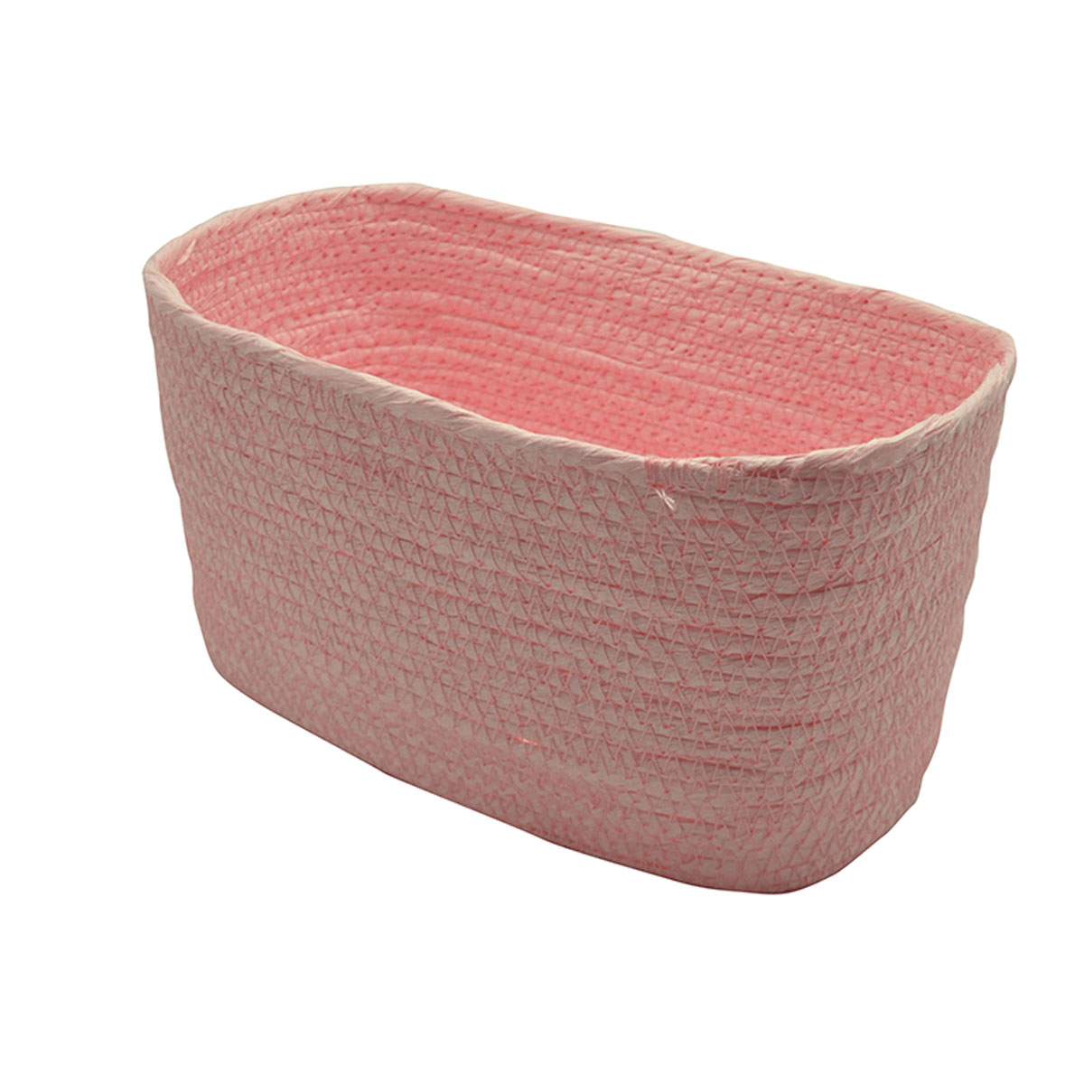 Panier rectangulaire uni rose rose (photo) Panier rectangulaire uni rose rose
