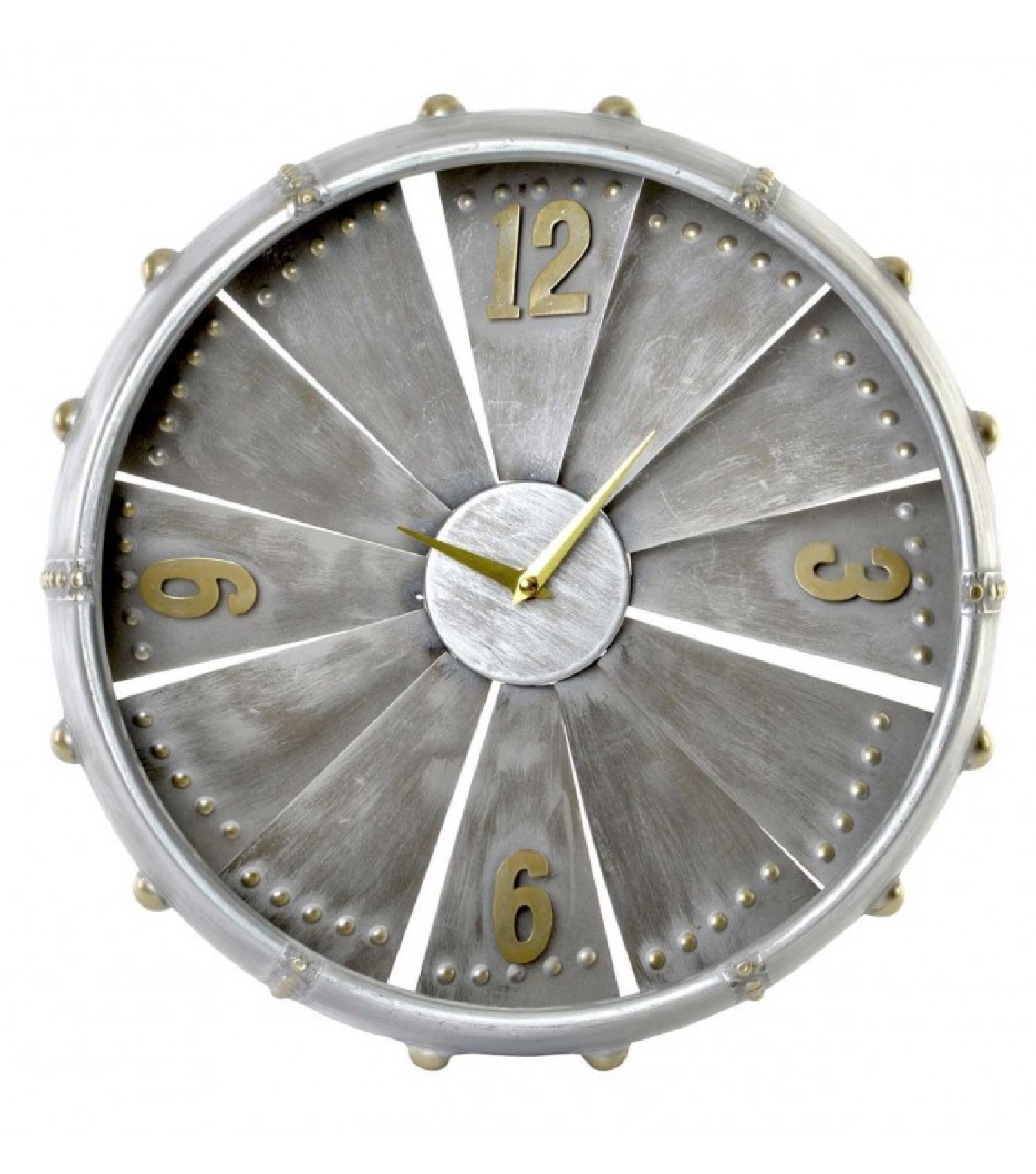 Horloge murale en métal galvanisé gris D41