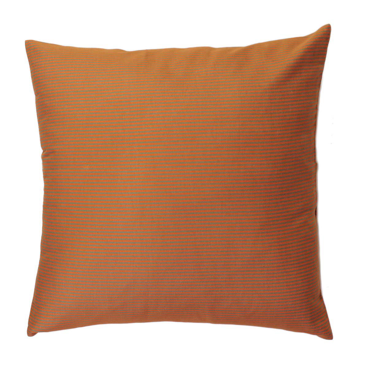 Housse de coussin en coton à rayures orange et vert 60 x 60