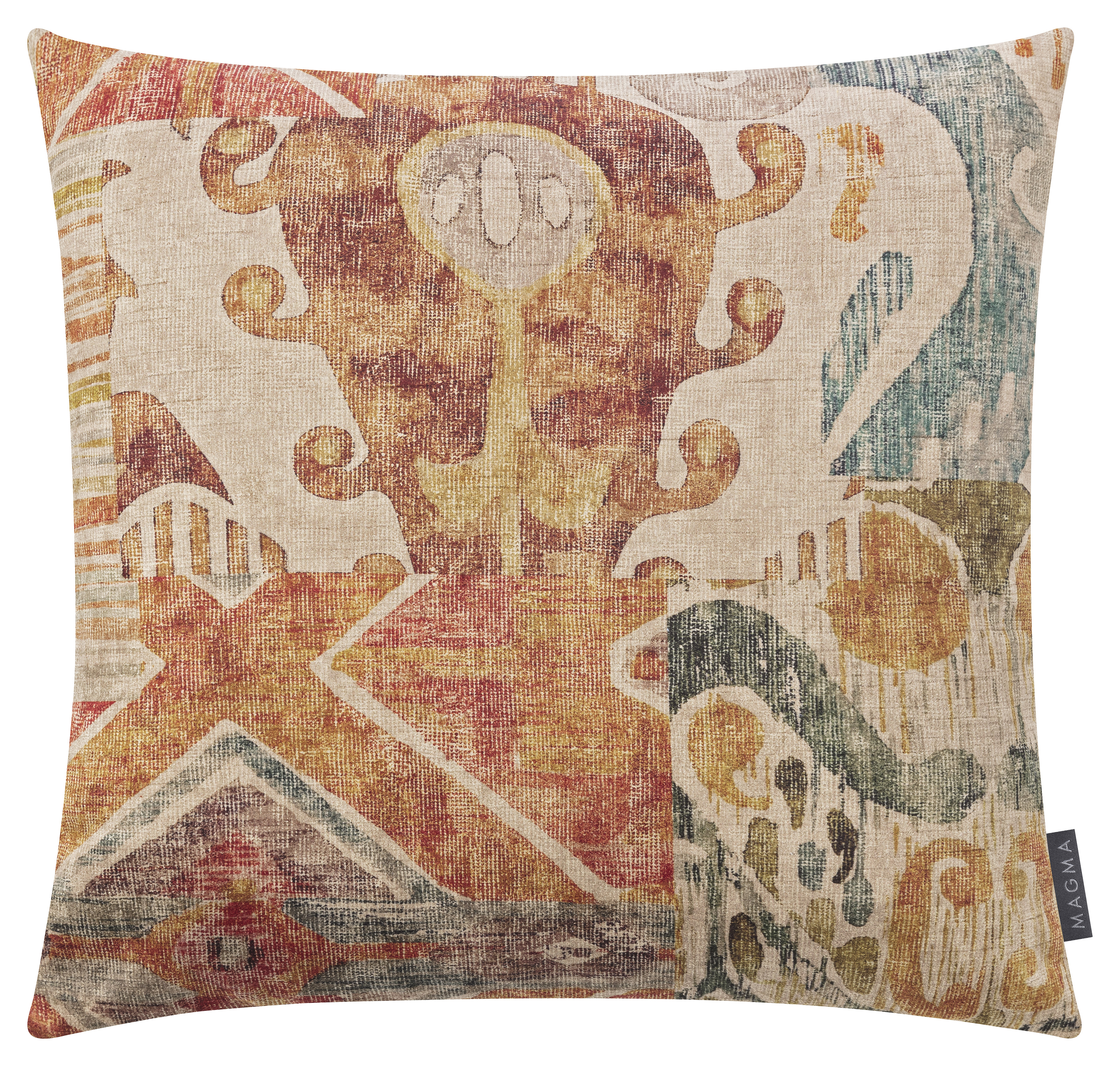 Housse de coussin velours multicolore orange 50x50 Housse de coussin velours multicolore orange 50x50