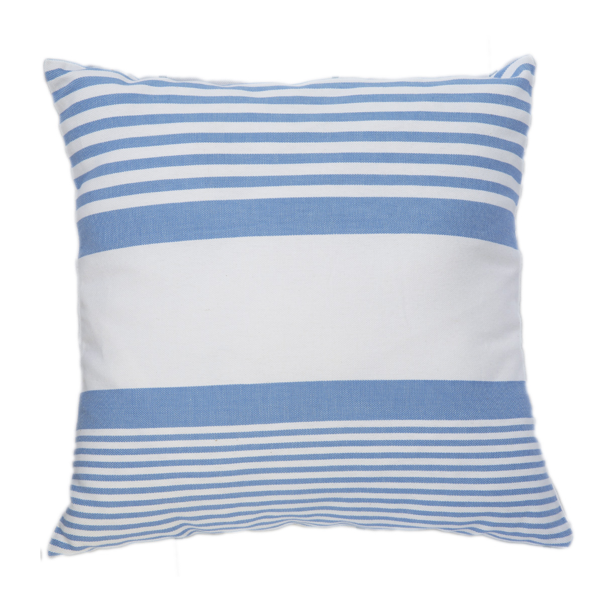 CARTHAGE - Housse de coussin coton rayures bleu fond blanc 40 x 40 CARTHAGE - Housse de coussin coton rayures bleu fond blanc 40 x 40