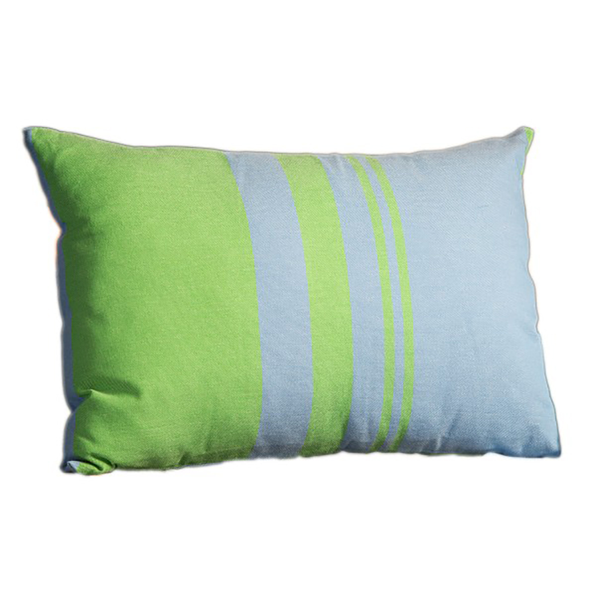 Housse de coussin coton motif symétrique vert et bleu 35 x 50