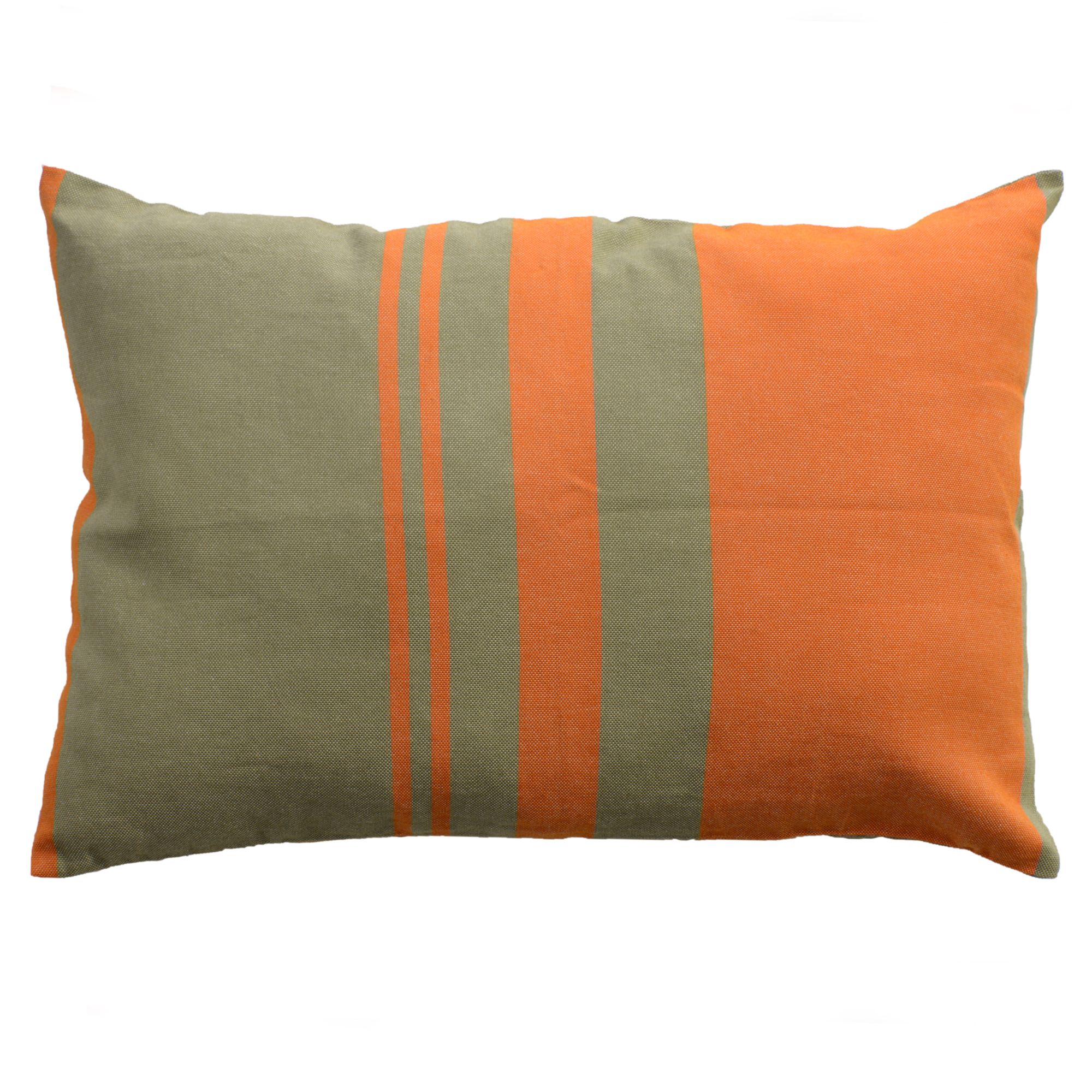 Housse de coussin coton motif symétrique orange vert 35 x 50