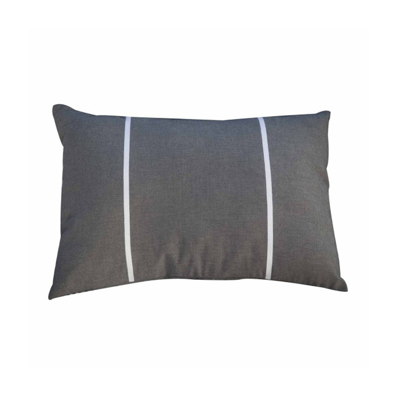 CARTHAGE - Housse de coussin coton anthracite rayures blanches 35 x 50 CARTHAGE - Housse de coussin coton anthracite rayures blanches 35 x 50