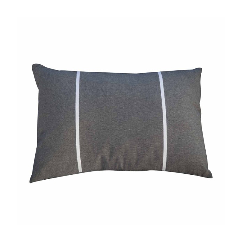 Housse de coussin coton anthracite rayures blanches 35 x 50