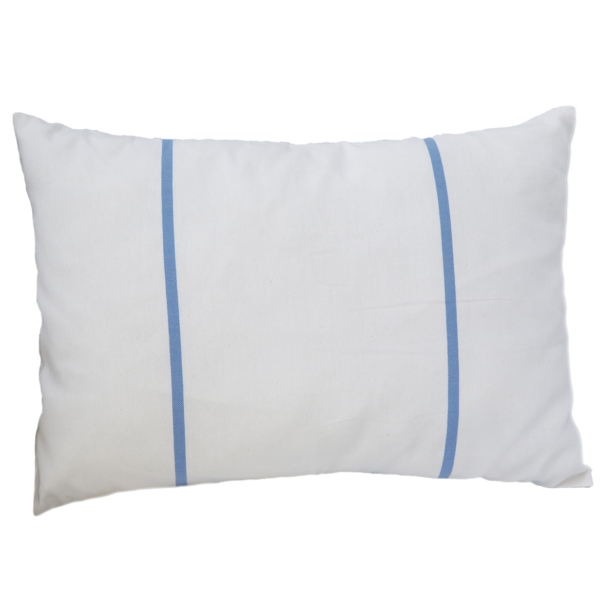 CARTHAGE - Housse de coussin coton rayures bleu fond blanc 35 x 50 CARTHAGE - Housse de coussin coton rayures bleu fond blanc 35 x 50