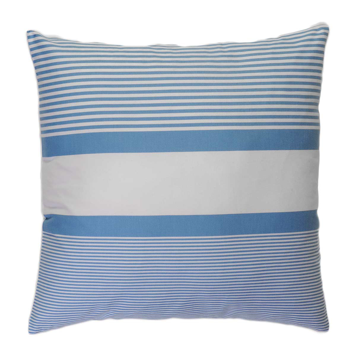 CARTHAGE - Housse de coussin coton rayures bleu fond blanc 60 x 60 CARTHAGE - Housse de coussin coton rayures bleu fond blanc 60 x 60