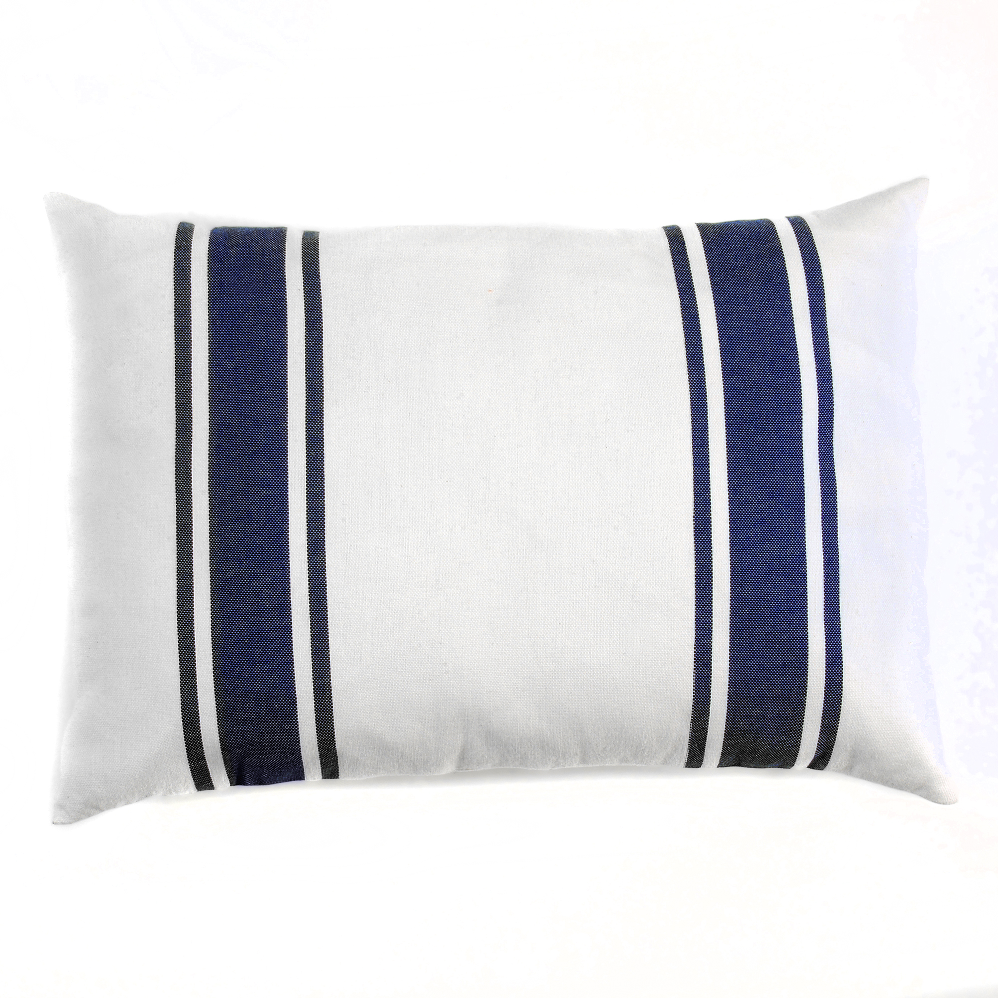 CASABLANCA - Housse de coussin coton rayures bleu fond blanc 35 x 50 CASABLANCA - Housse de coussin coton rayures bleu fond blanc 35 x 50